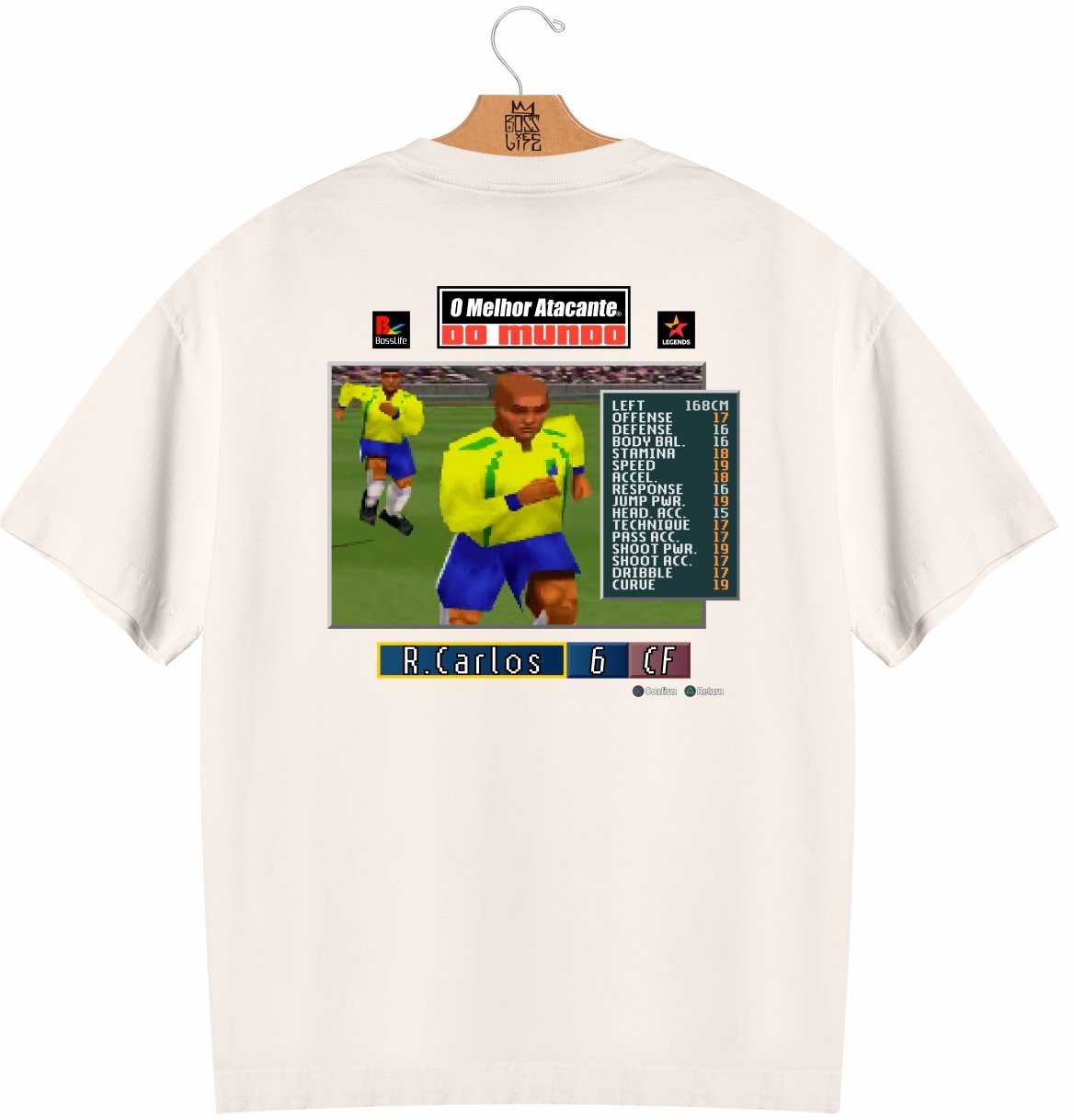 Camiseta Oversized Legends R. Carlos Frente e Costas