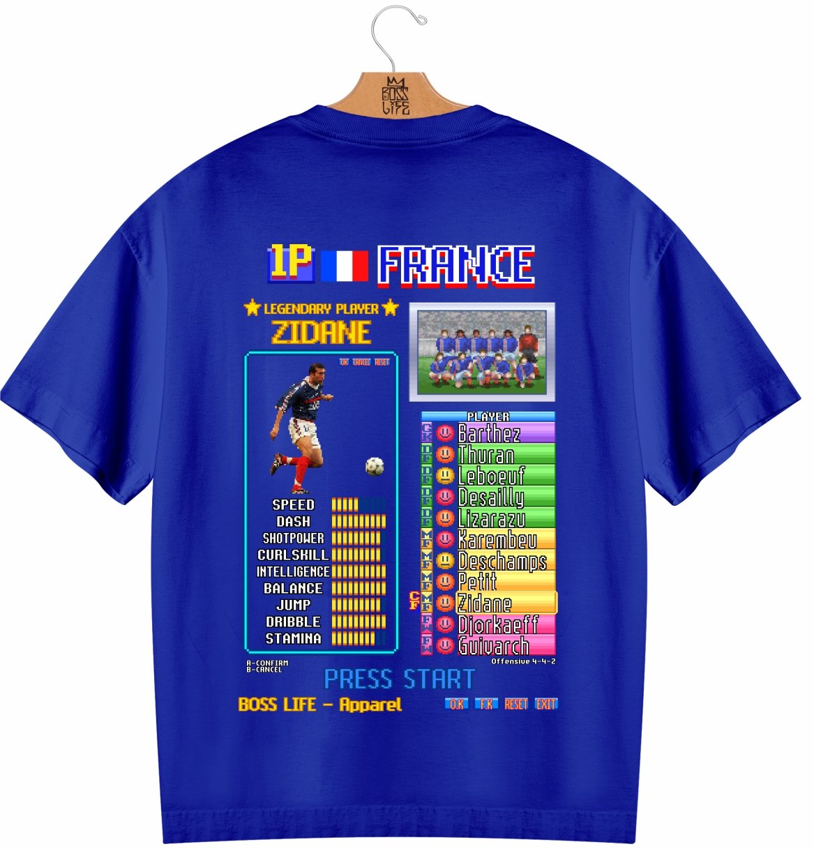 Camiseta Oversized Legends Card Zidane Frente e Costas – Boss Life