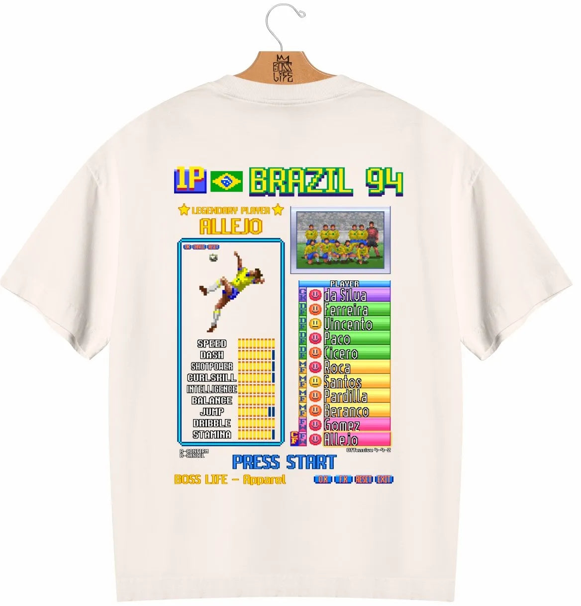 Camiseta Oversized Legends Card Allejo Frente e Costas