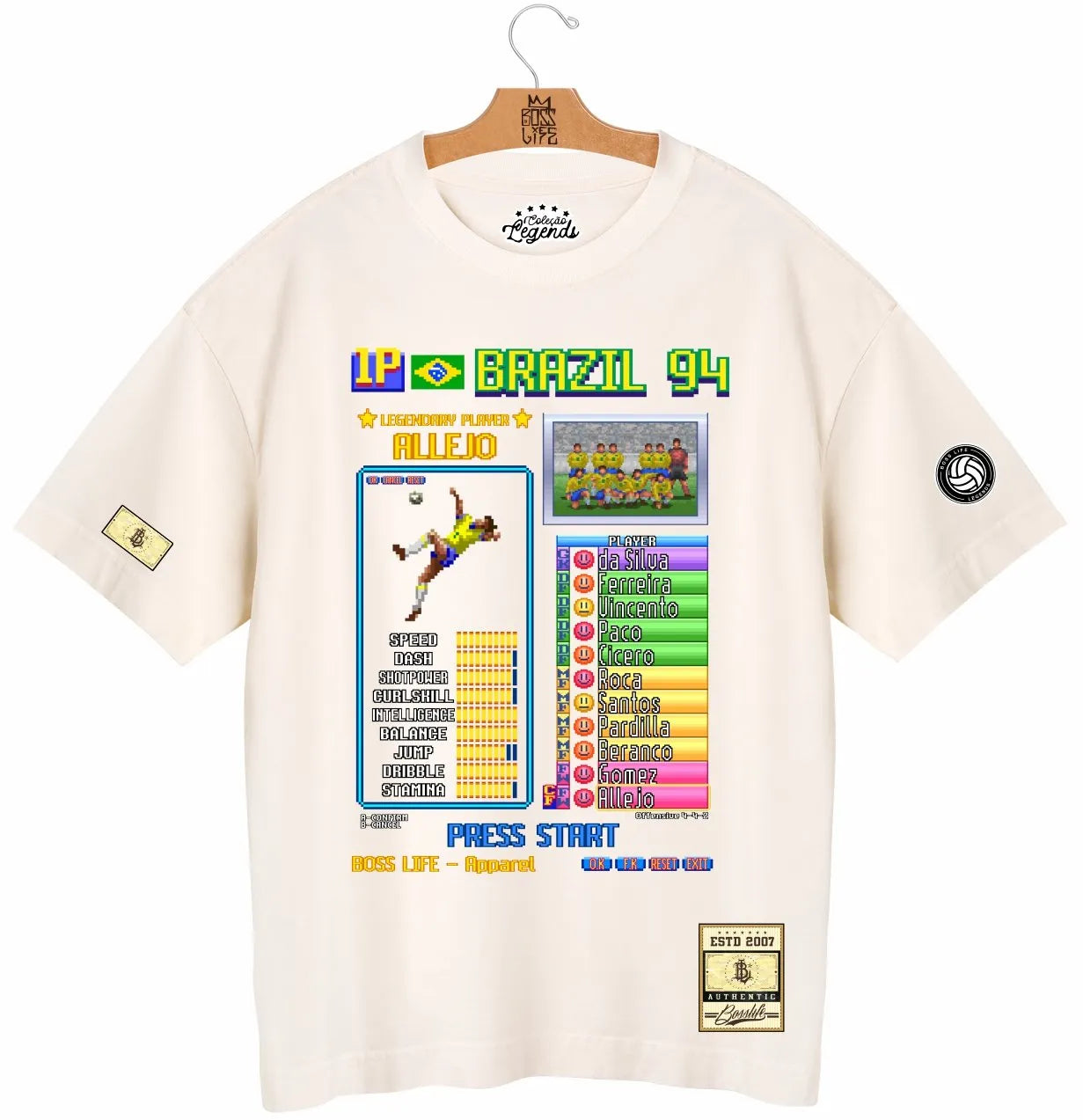 Camiseta Oversized Legends Card Allejo