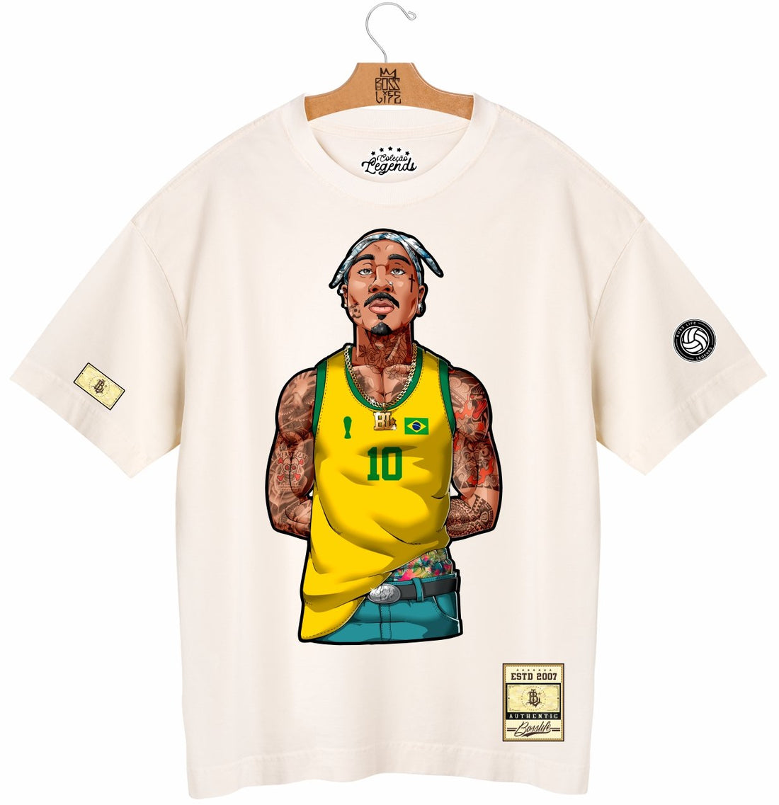 Camiseta Oversized Legends 2Pac Brasil