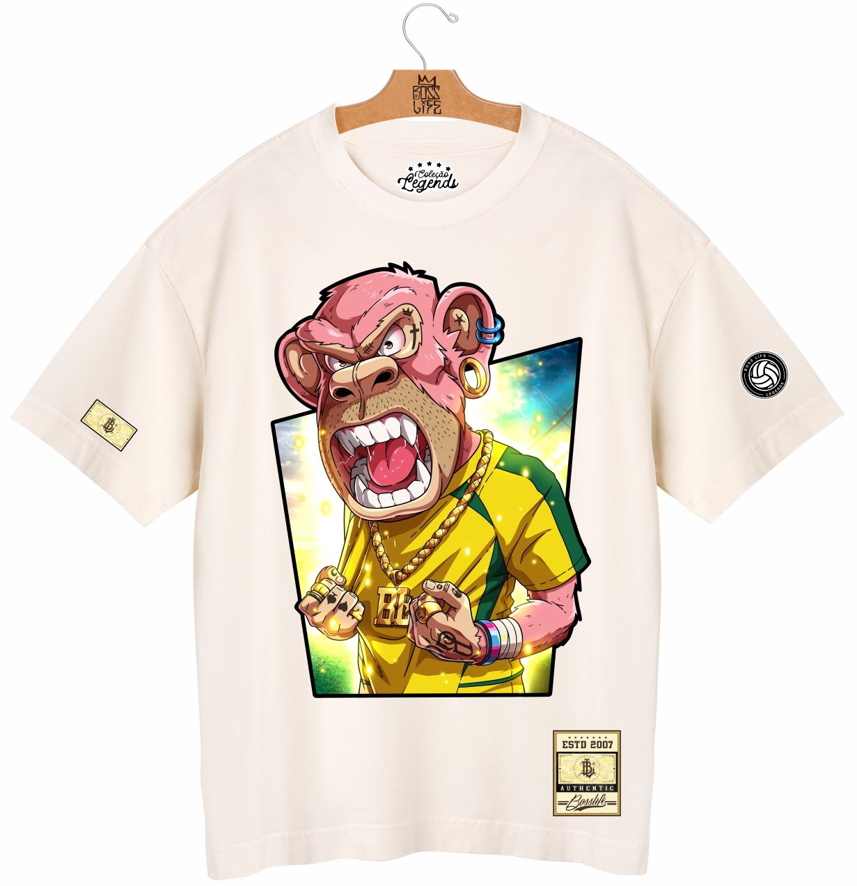 Camiseta Oversized Legends Monkey Raça