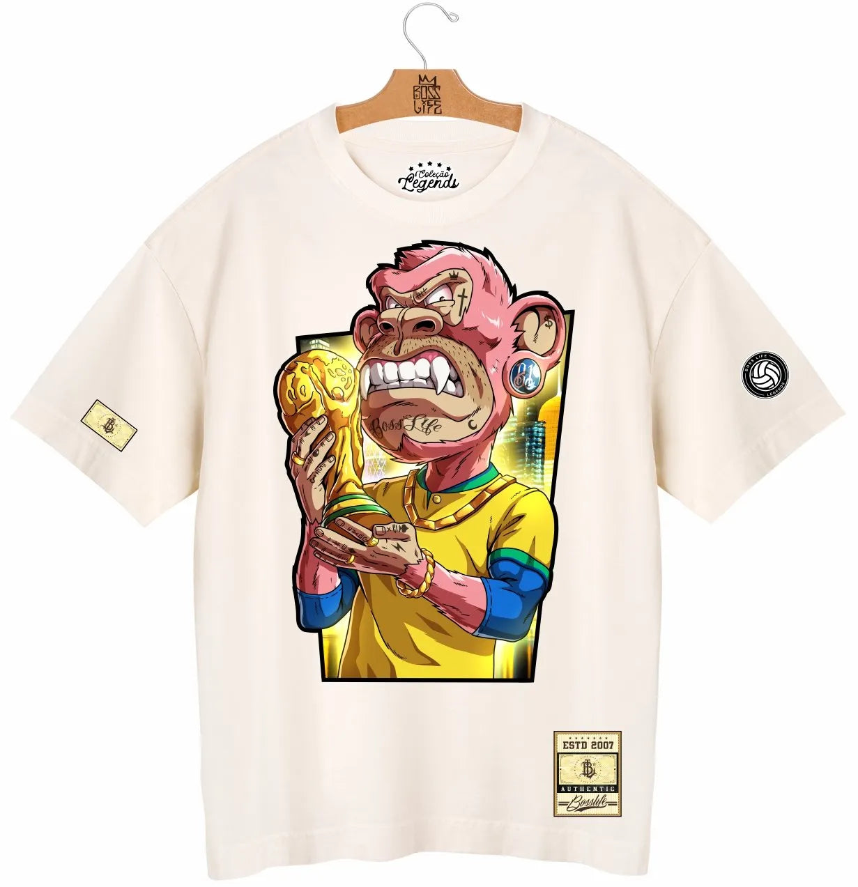 Camiseta Oversized Legends Monkey Troféu