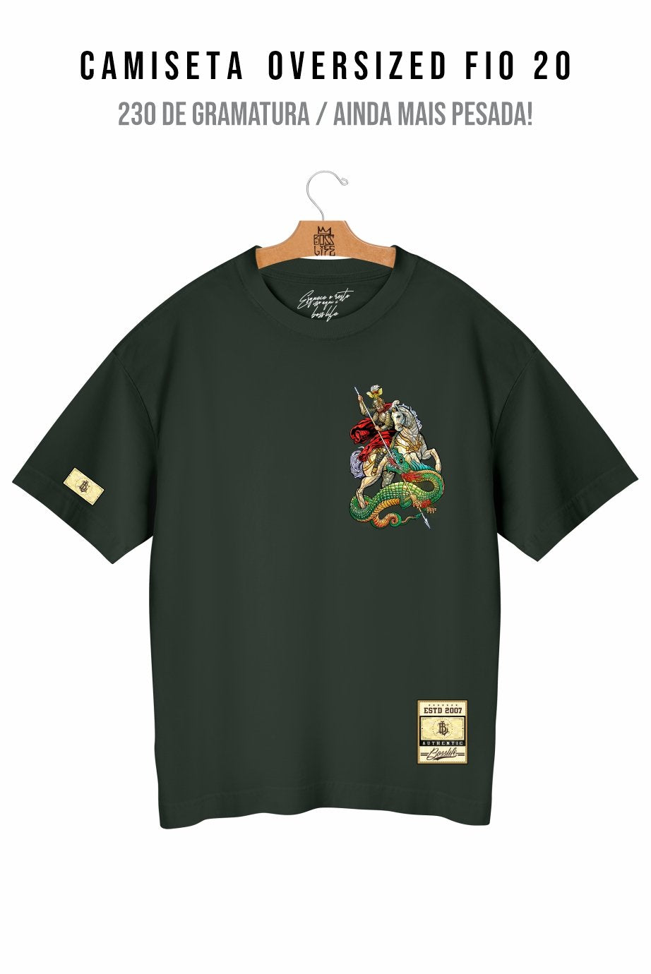 Camiseta Oversized São Jorge Bl Faith Frente e Costas
