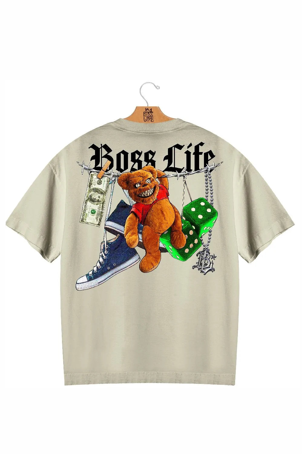 Camiseta Oversized Wild Bear Frente e Costas