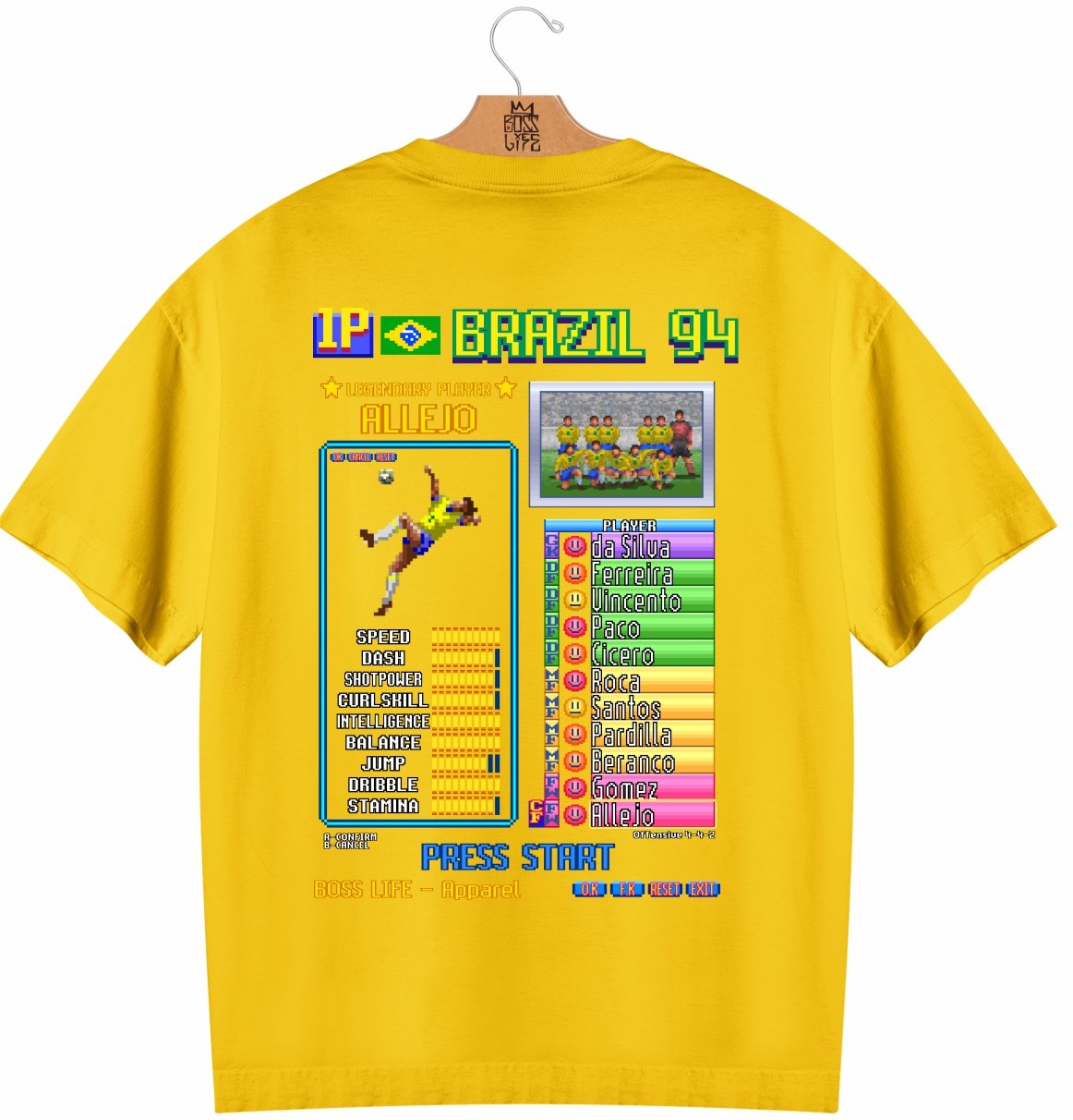 Camiseta Oversized Legends Card Allejo Frente e Costas