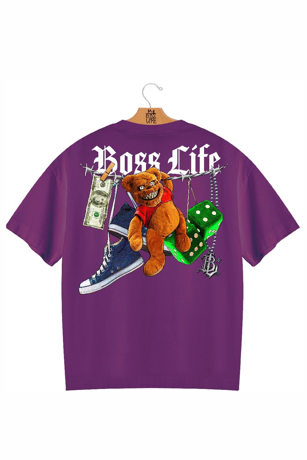 Camiseta Oversized Wild Bear Frente e Costas