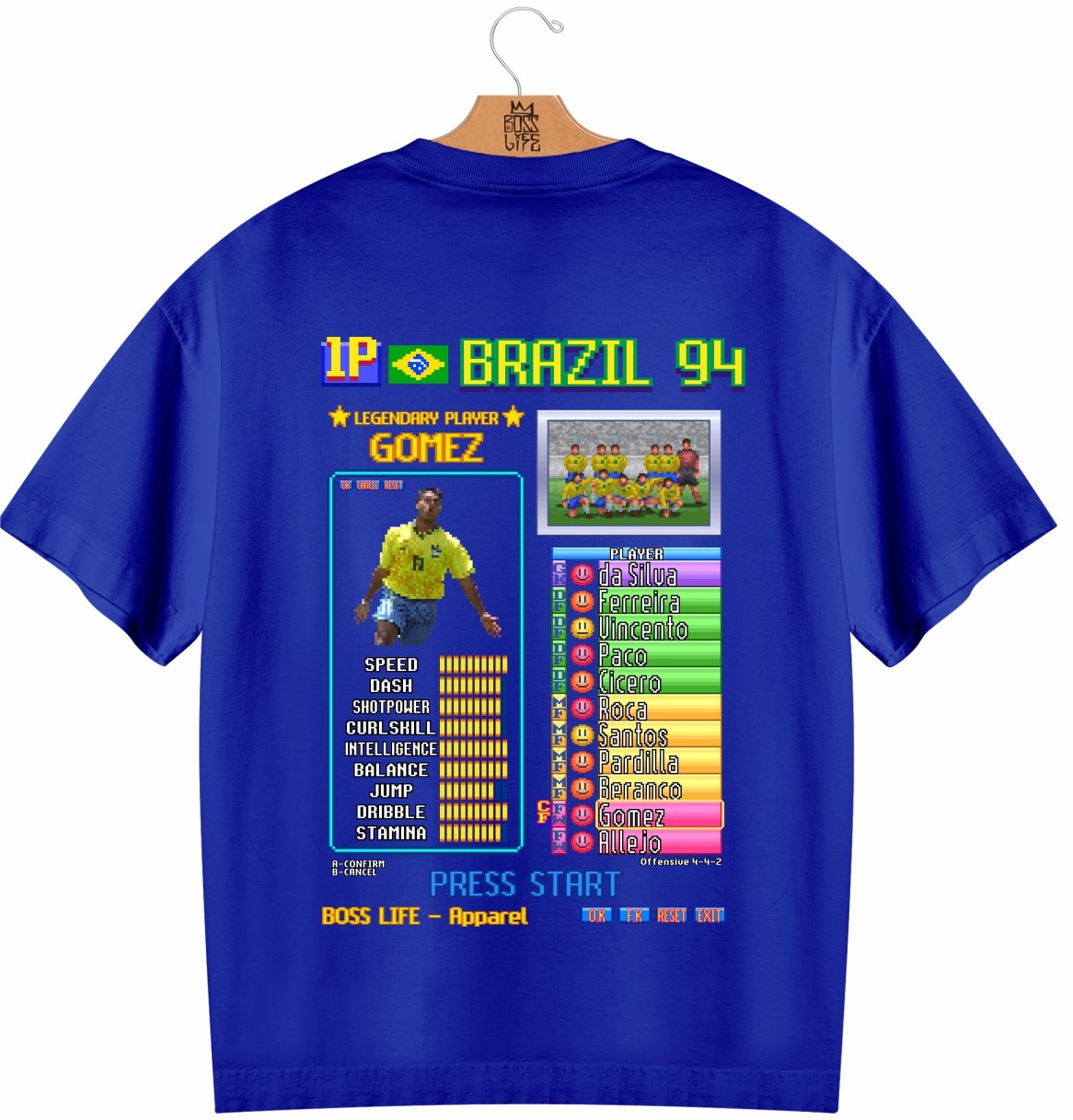 Camiseta Oversized Legends Card Gomez Frente e Costas