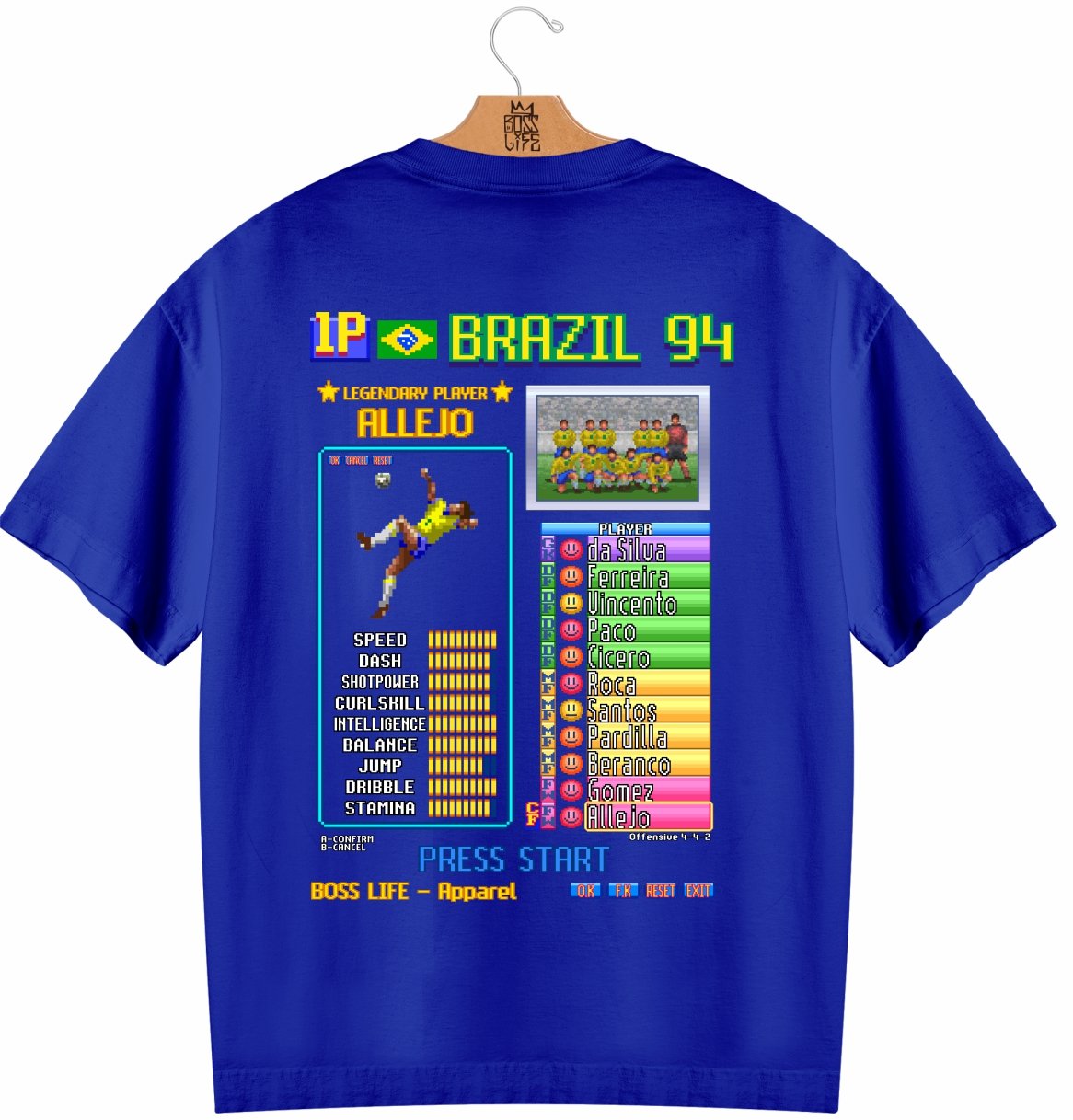 Camiseta Oversized Legends Card Allejo Frente e Costas