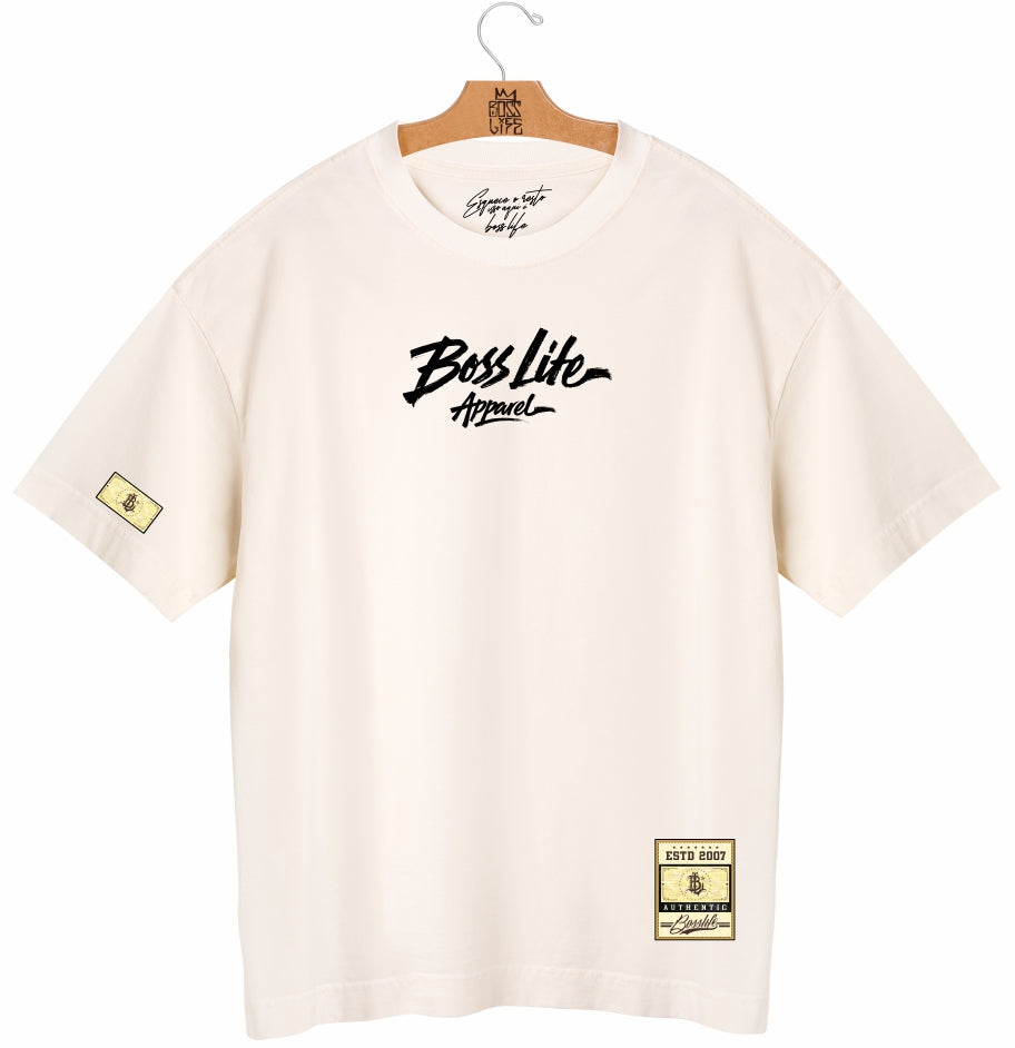 Camiseta Oversized Apparel Brush Boss Life off white - frente