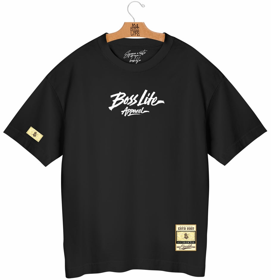 Camiseta Oversized Apparel Brush Boss Life preta - frente