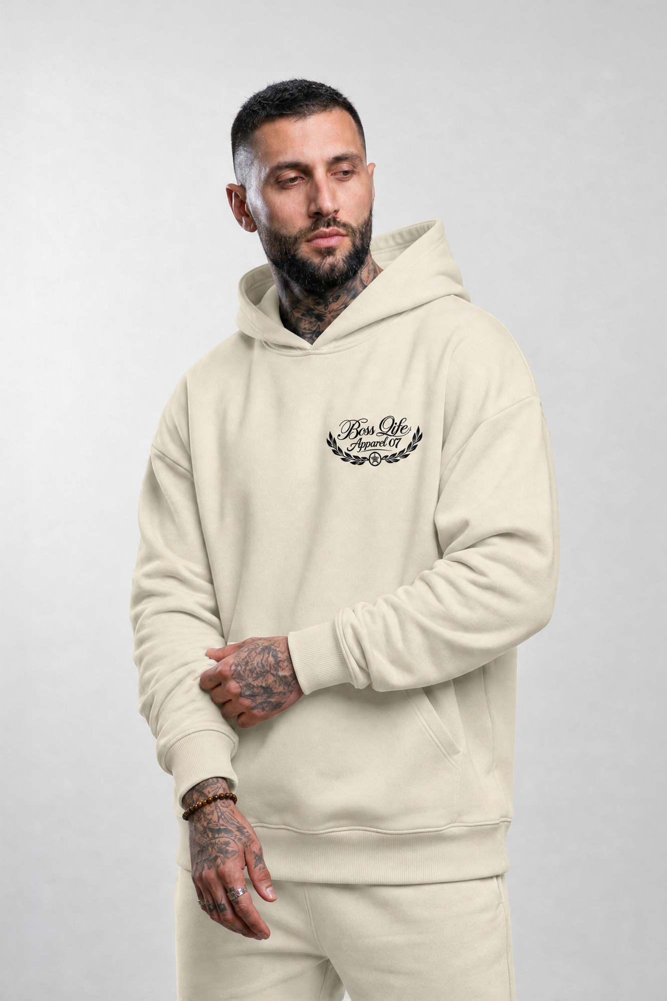 Moletom Apparel 07 Boss Life Off White frente