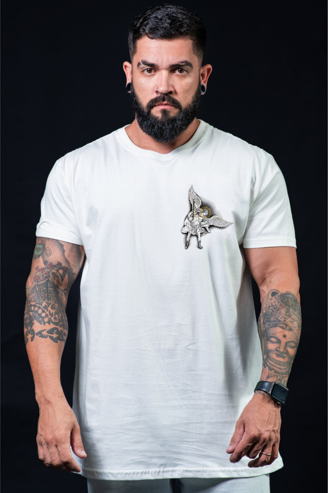 Camiseta Arcanjos Bl Faith Frente e Costas