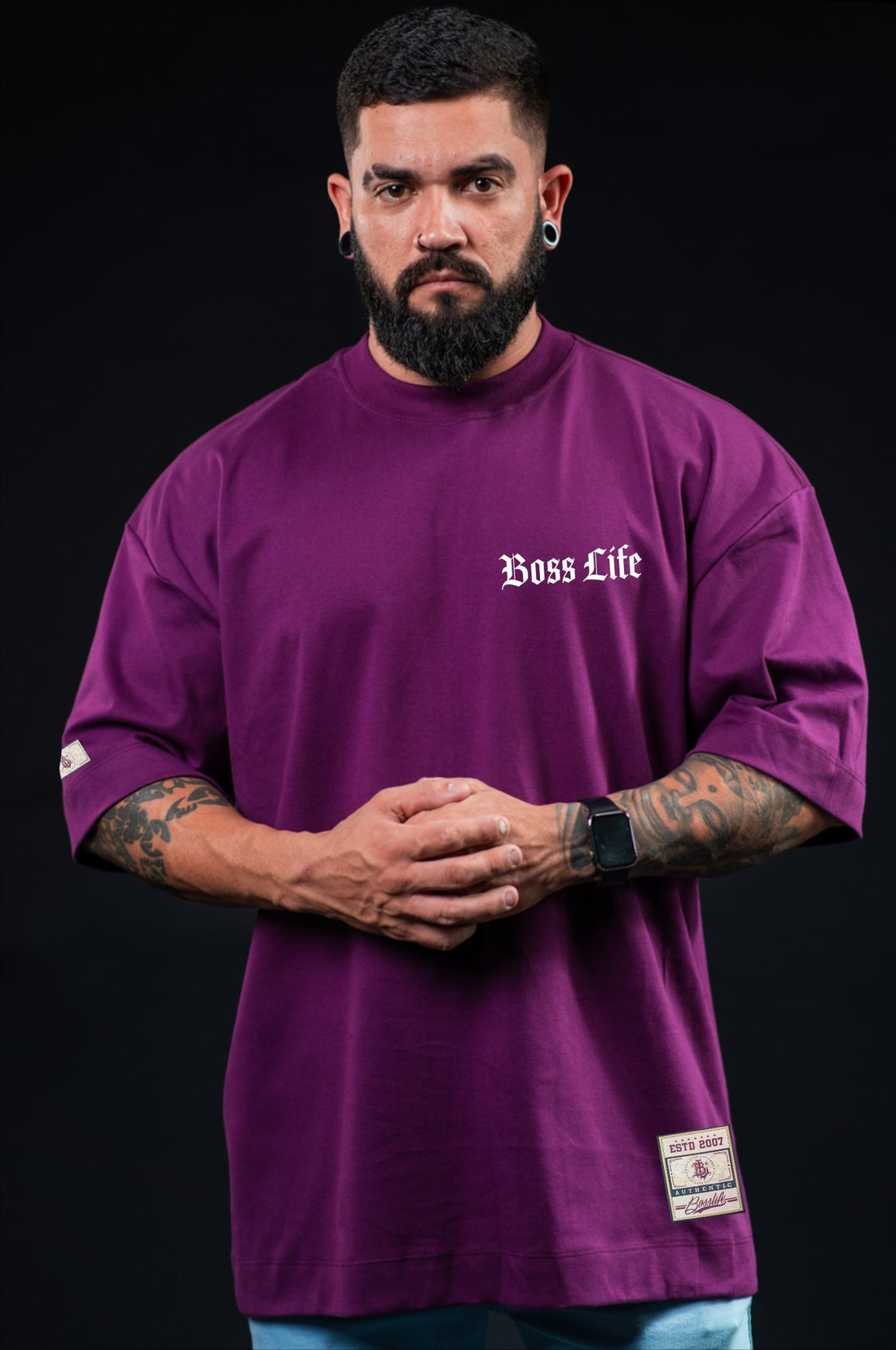 Camiseta Oversized Graffiti Boss Frente e Costas