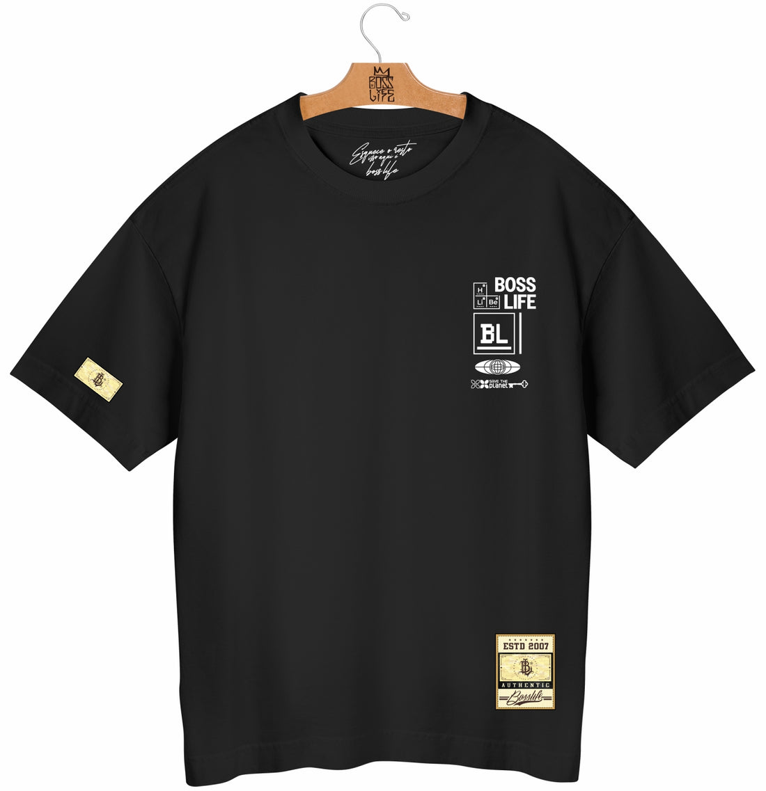 Camiseta Oversized Connection Is The Key Boss Life - Preto Frente