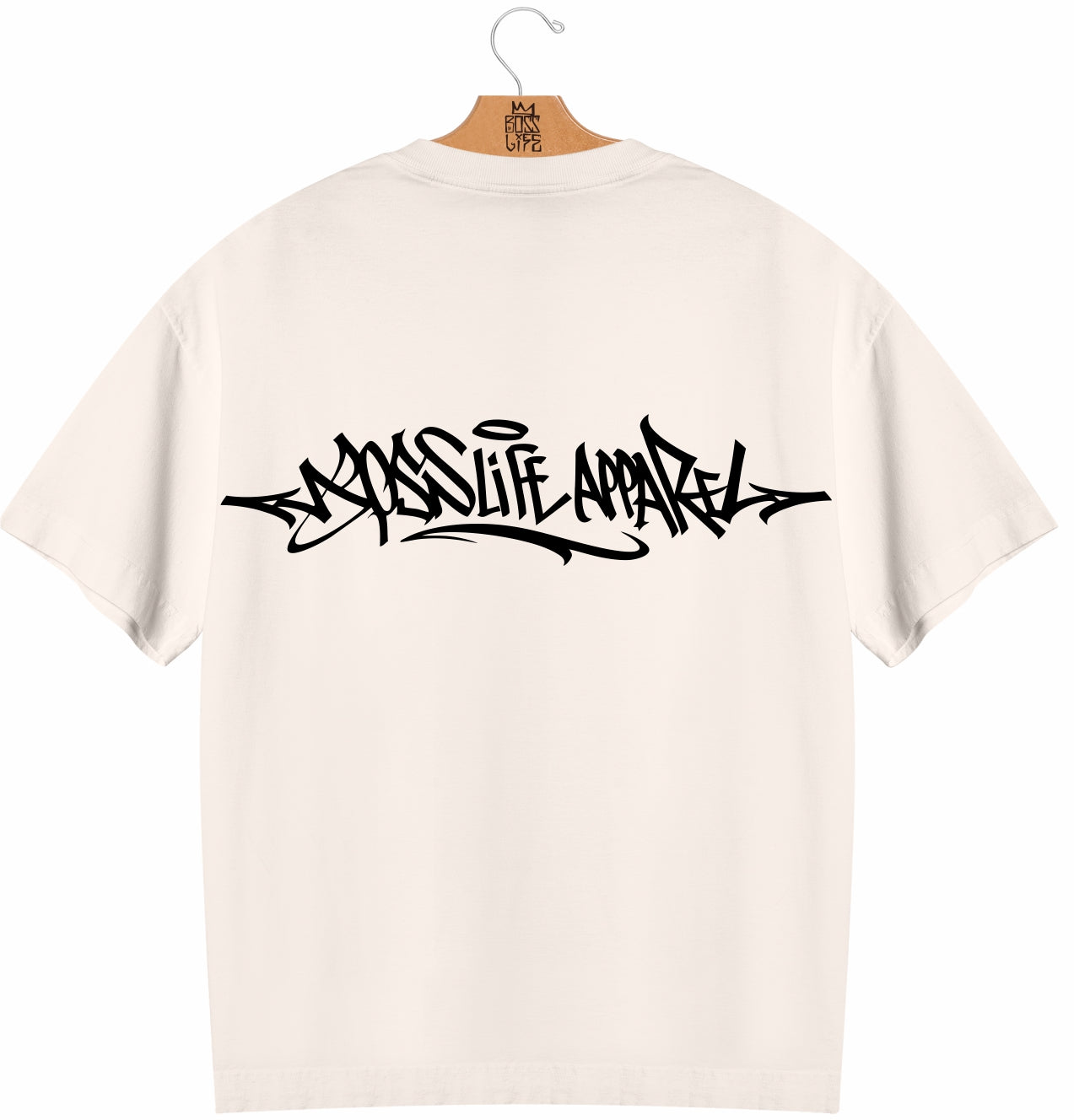 Camiseta Oversized Boss Life Apparel Tag - Off White Costas