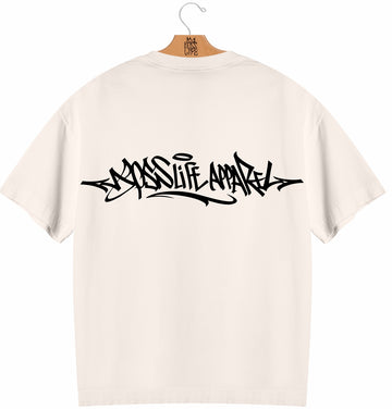 Camiseta Oversized Boss Life Apparel Tag - Off White Costas