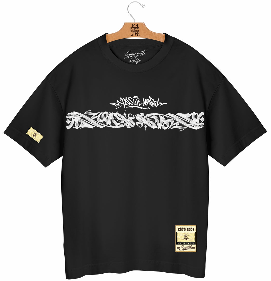 Camiseta Oversized Boss Life Wild Style - Preto