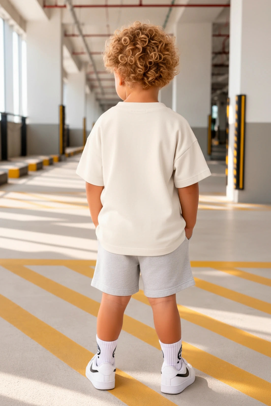 Camiseta Oversized Infantil Lisa Boss Life off white - costas