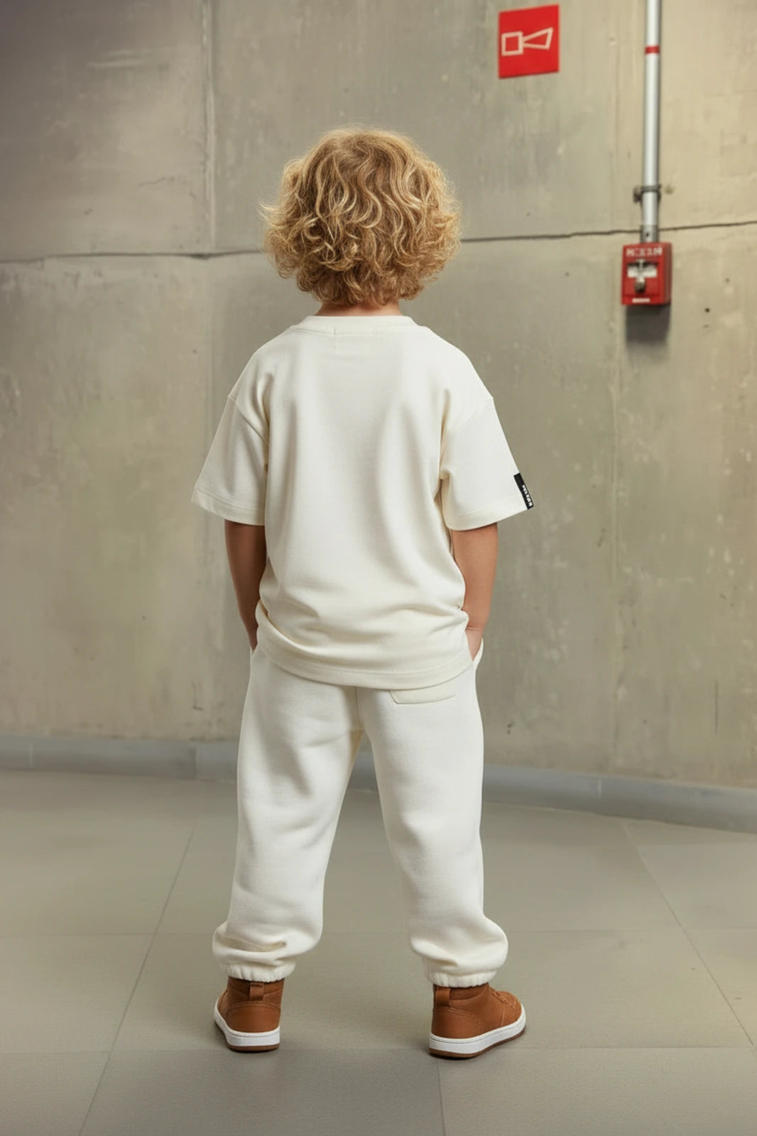 Camiseta Oversized Infantil Signature Boss Life off white - costas