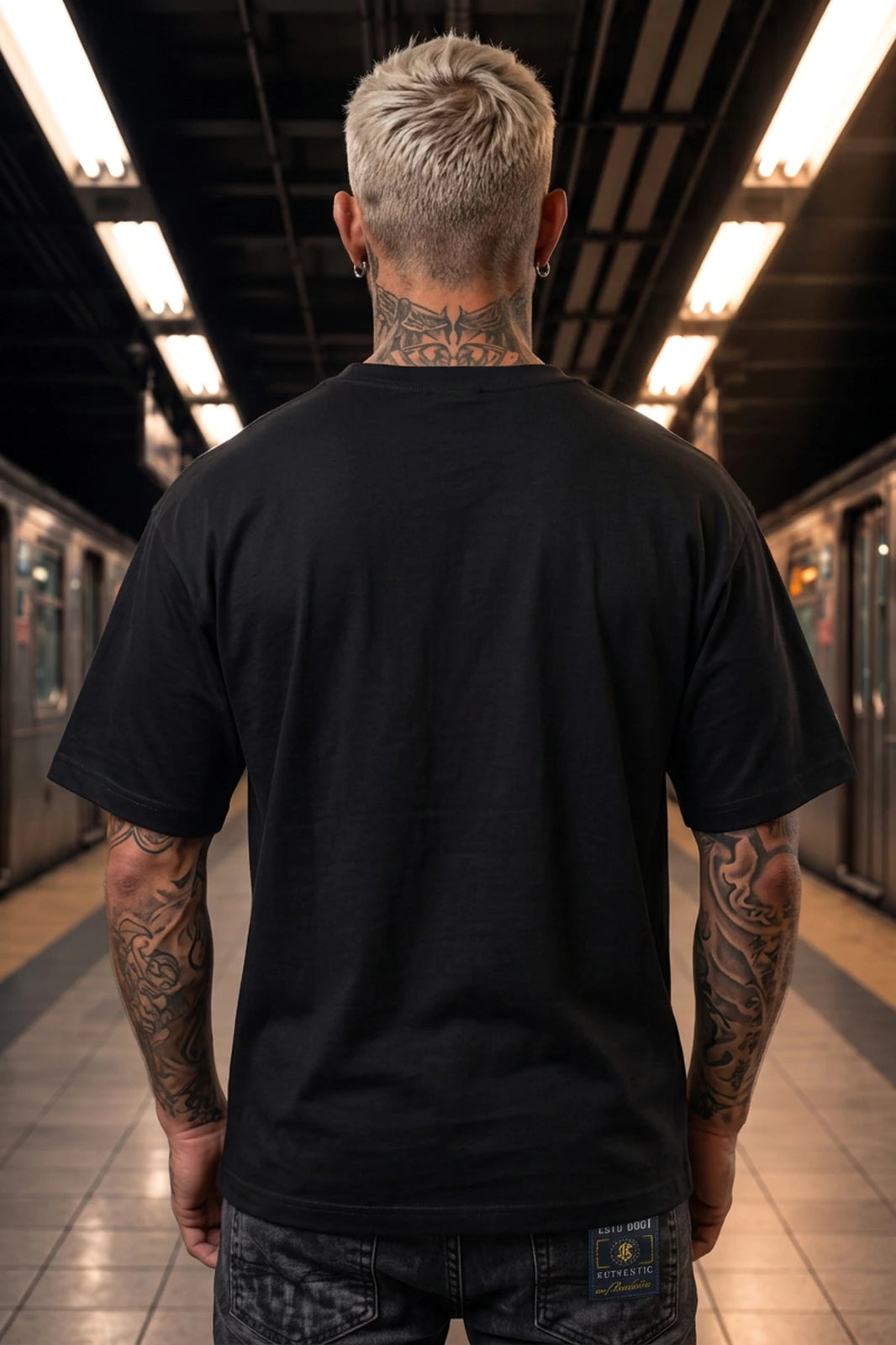 Camiseta Oversized Fierce Beast Boss Life - costas preta