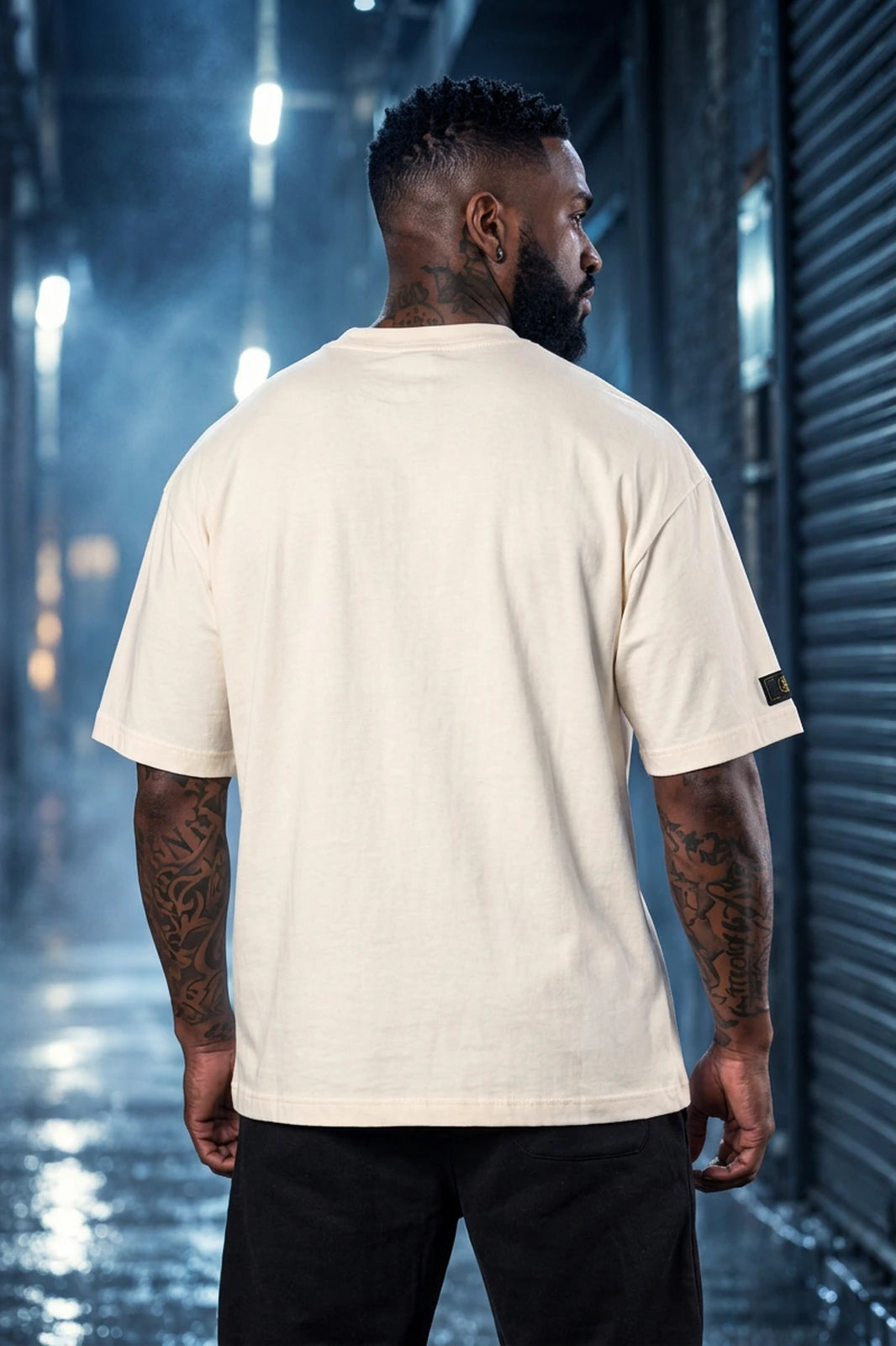 Camiseta Oversized Wild Bear 2 Boss Life - costas off white