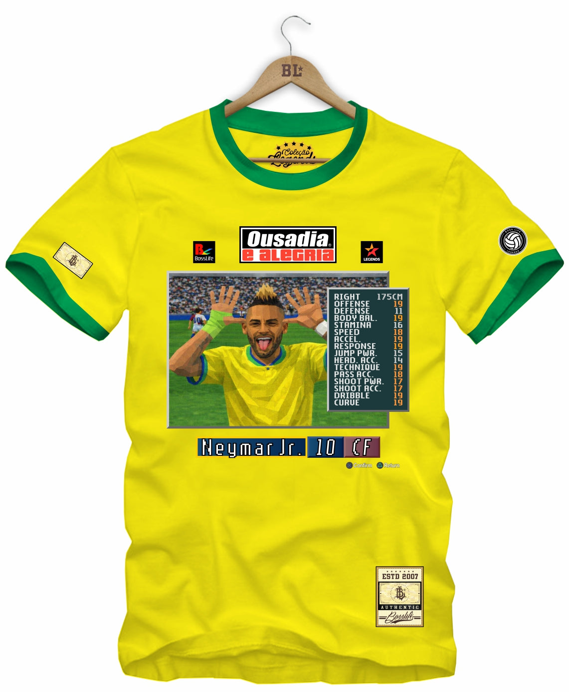 Camiseta Legends Ousadia e Alegria Neymar Jr - Amarelo