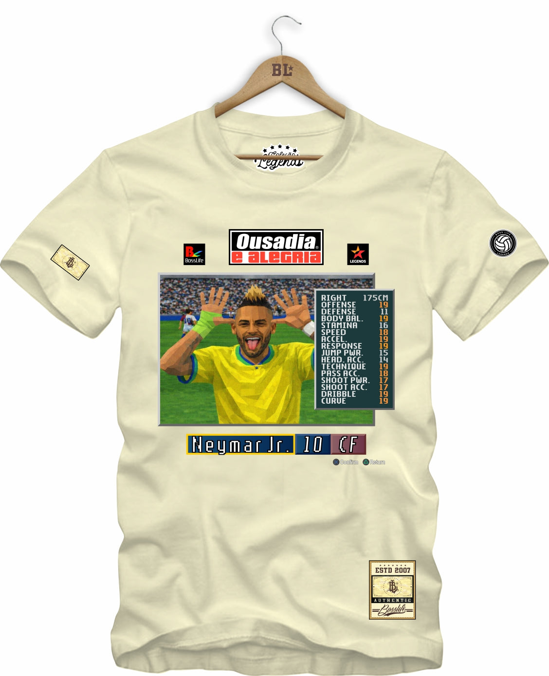 Camiseta Legends Ousadia e Alegria Neymar Jr - Off White