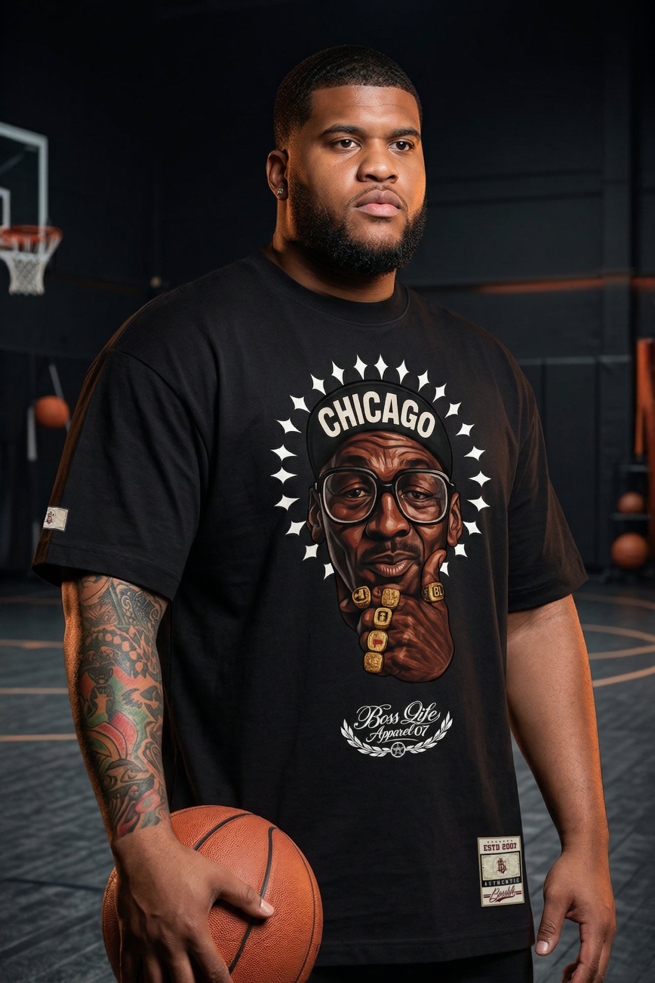 Camiseta Oversized Chicago Boss Life Basket