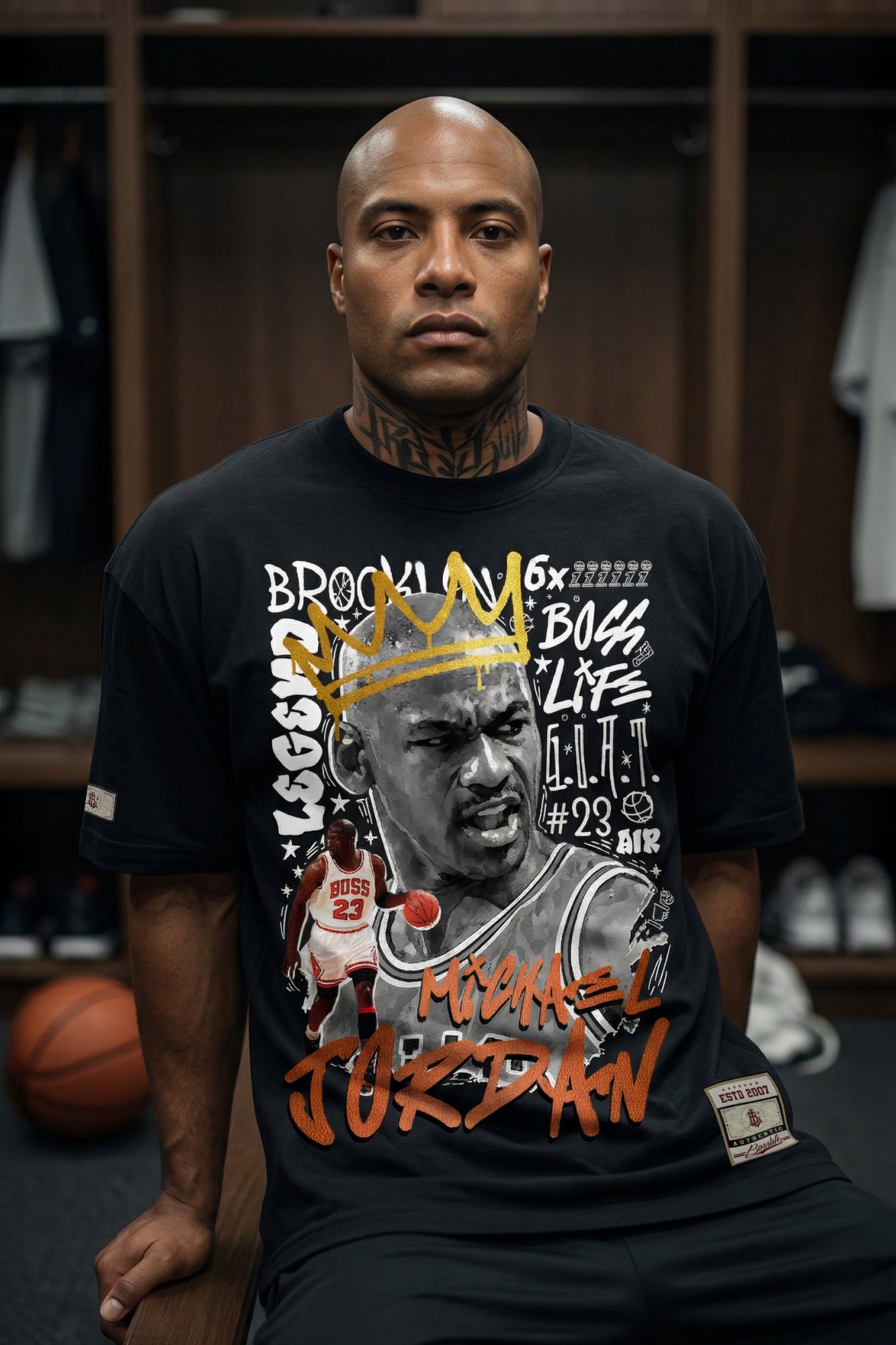 Camiseta Oversized Michael Jordan GOAT Boss Life Basket