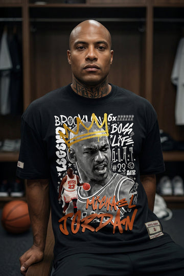 Camiseta Oversized Michael Jordan GOAT Boss Life Basket
