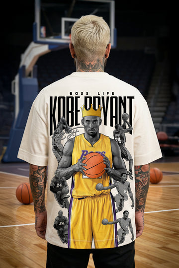 Camiseta Oversized Kobe Bryant Boss Life (Frente e Costas)