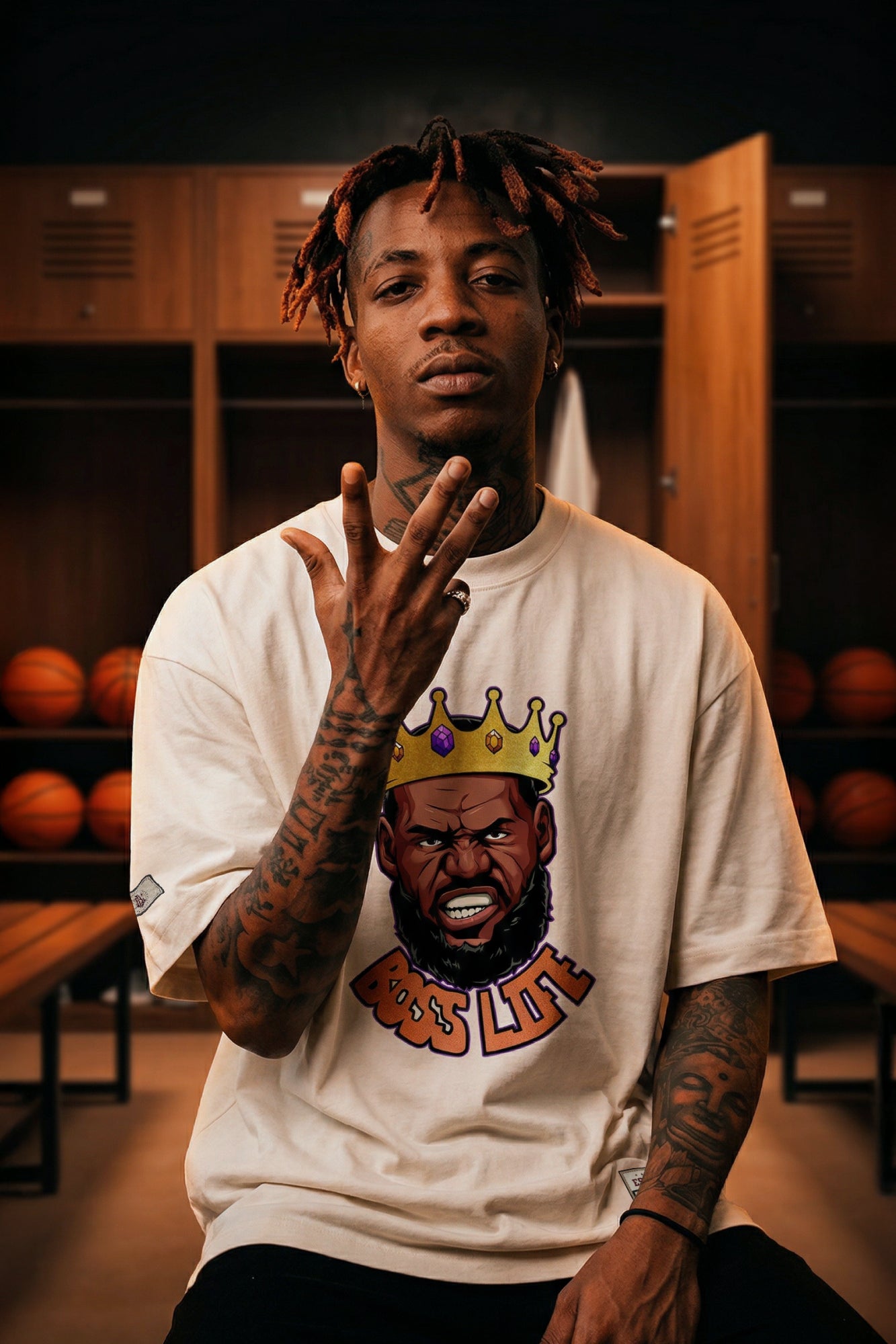 Camiseta Oversized King Boss Life Basket