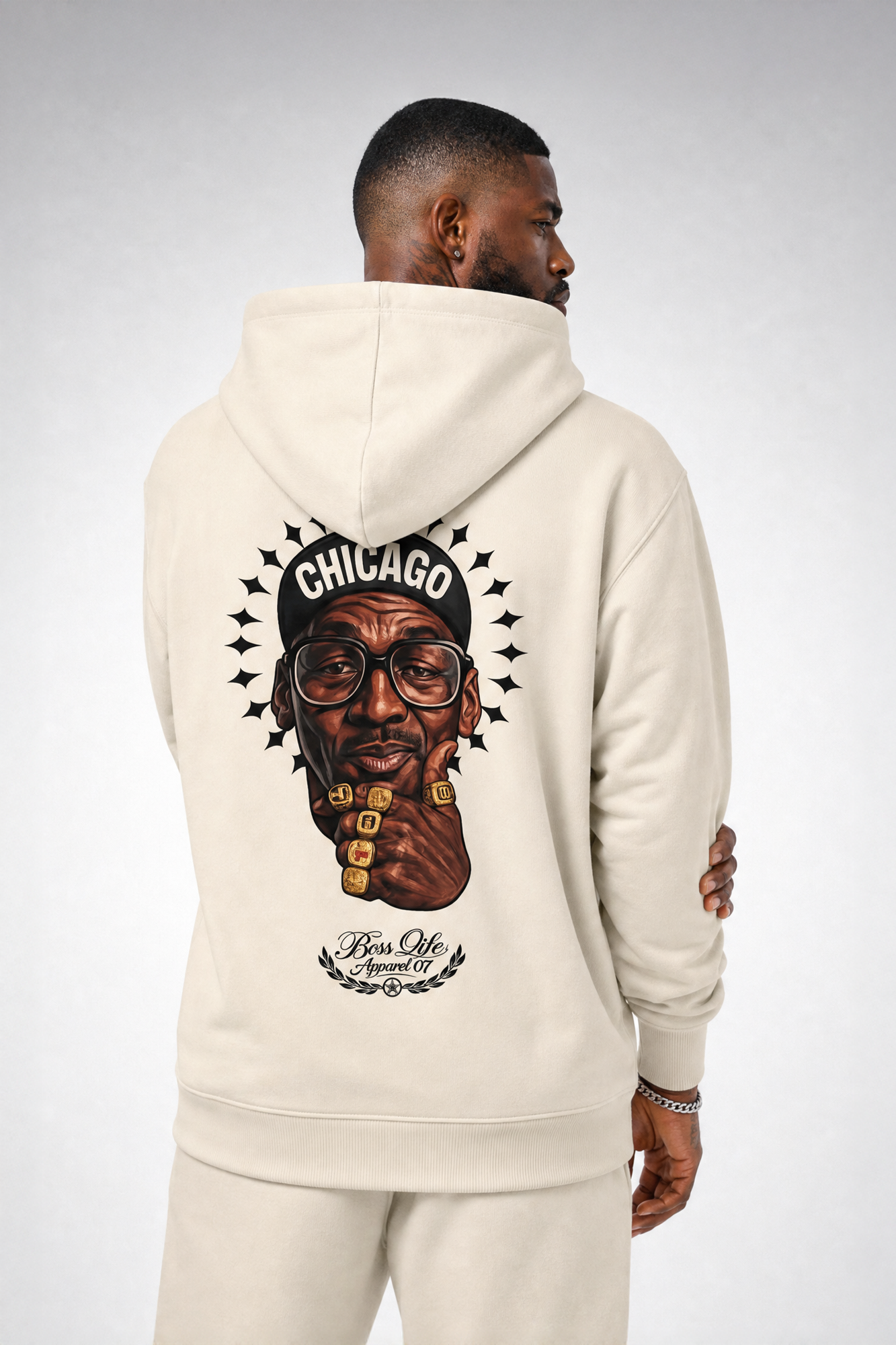 Moletom Chicago Apparel Boss Life Marrom costas