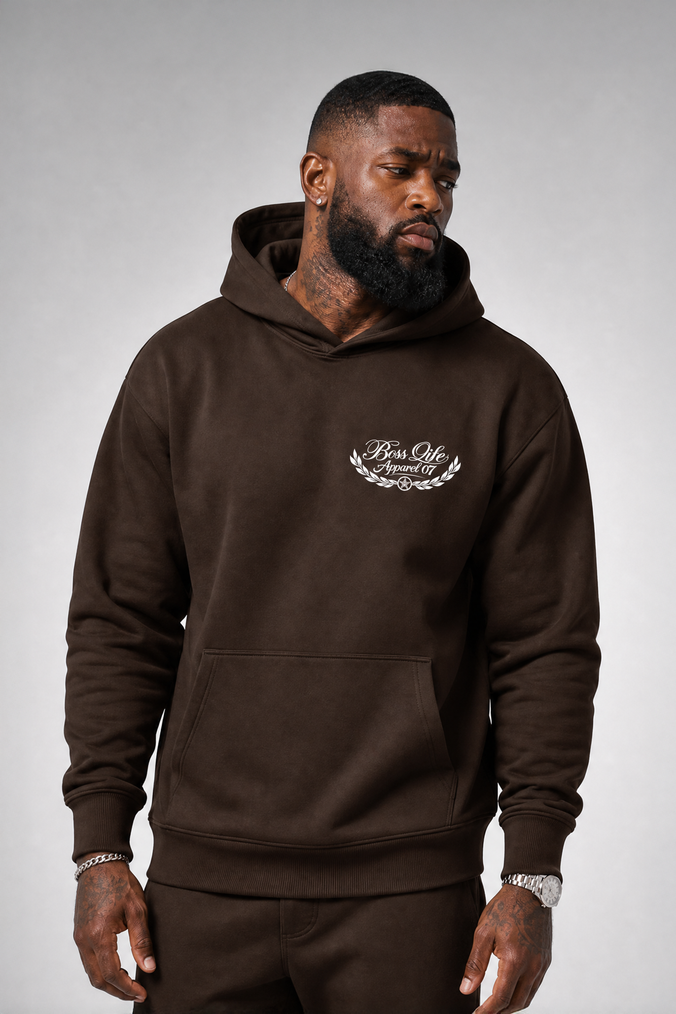 Moletom Chicago Apparel Boss Life Off White frente