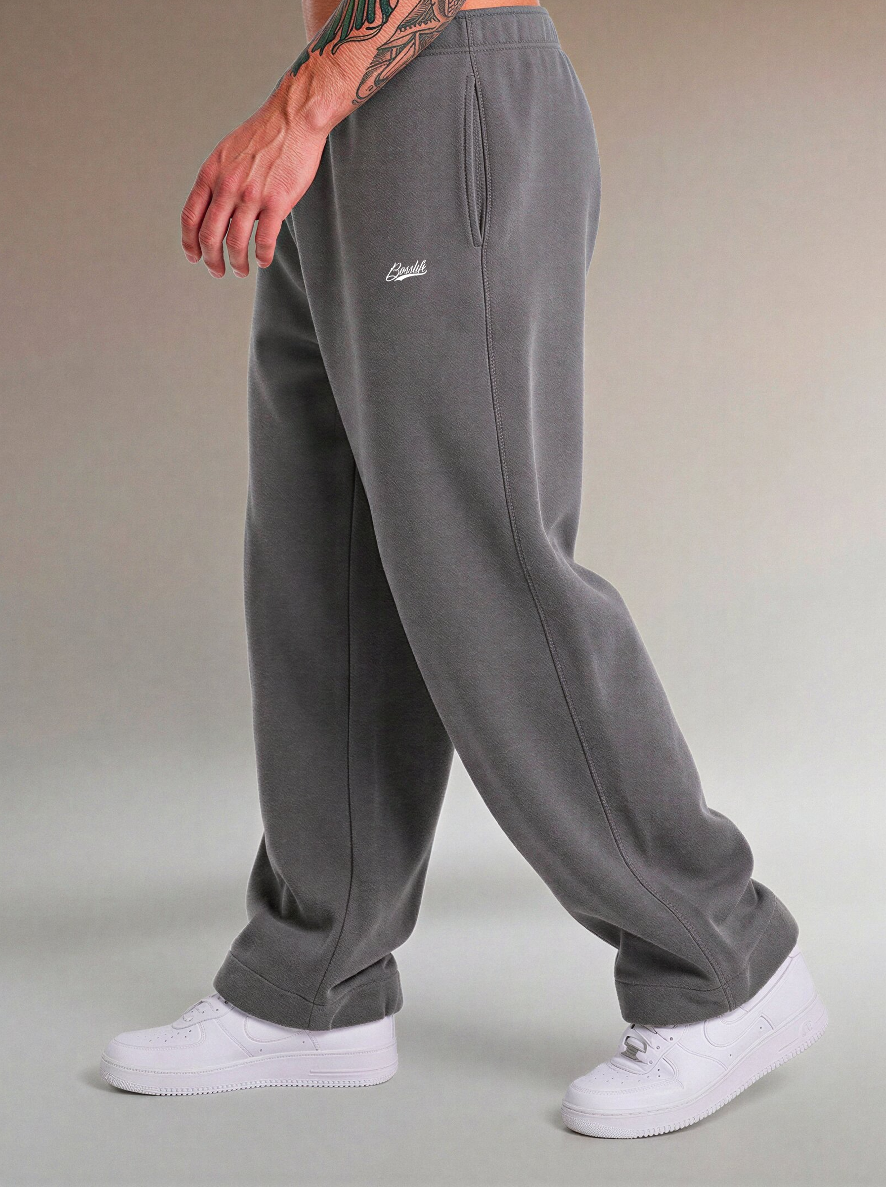 Calça Moletom Boss Life Chumbo lateral