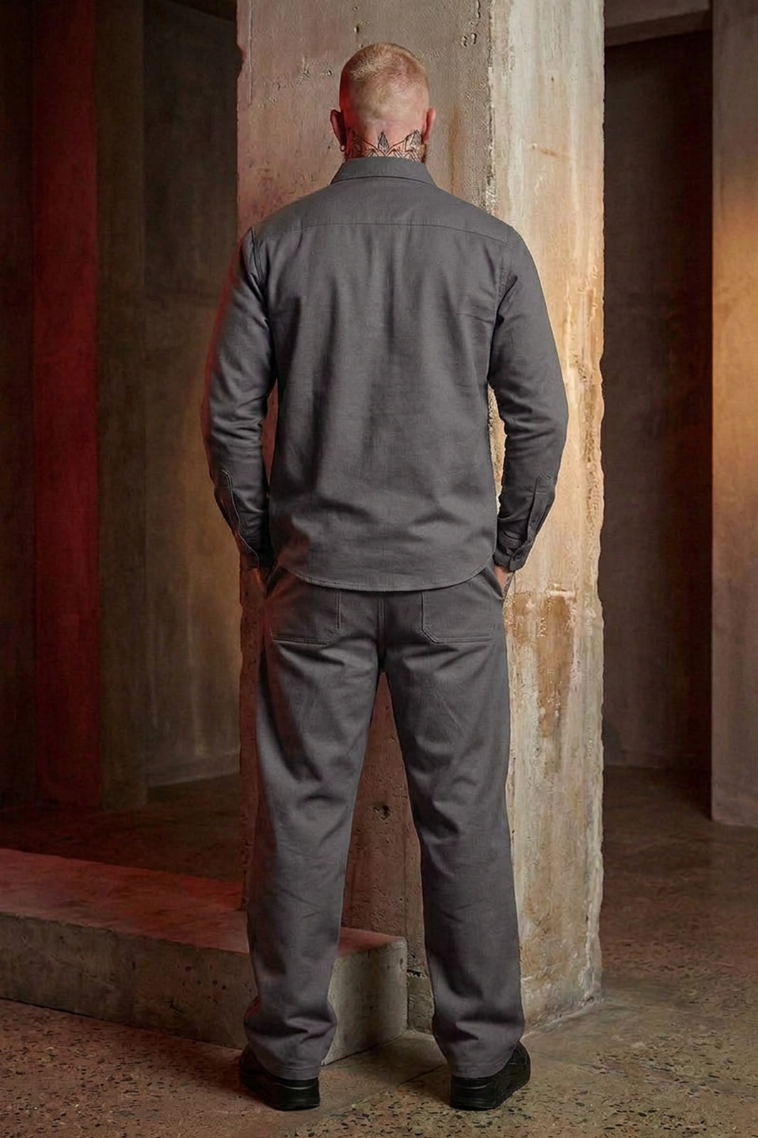 Calça Alfaiataria Boss Life Chumbo - Vista Traseira