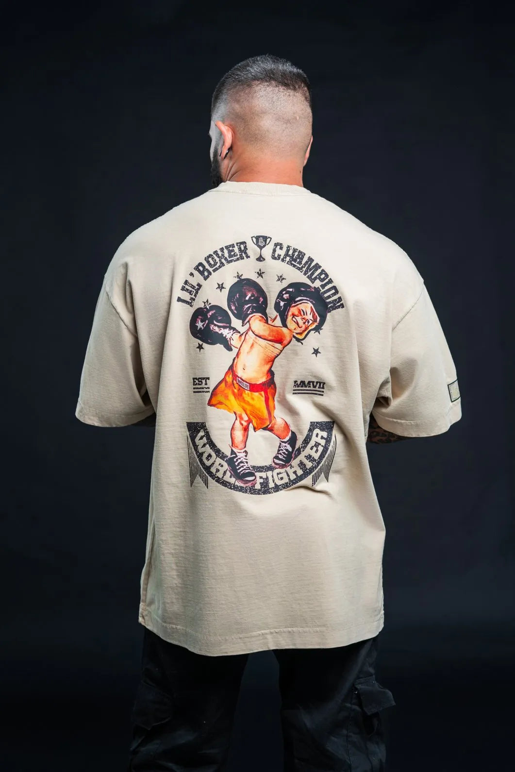 Camiseta Oversized Champion Boxing Frente e Costas