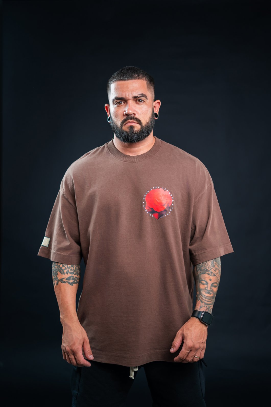 Camiseta Oversized Roses Frente e Costas