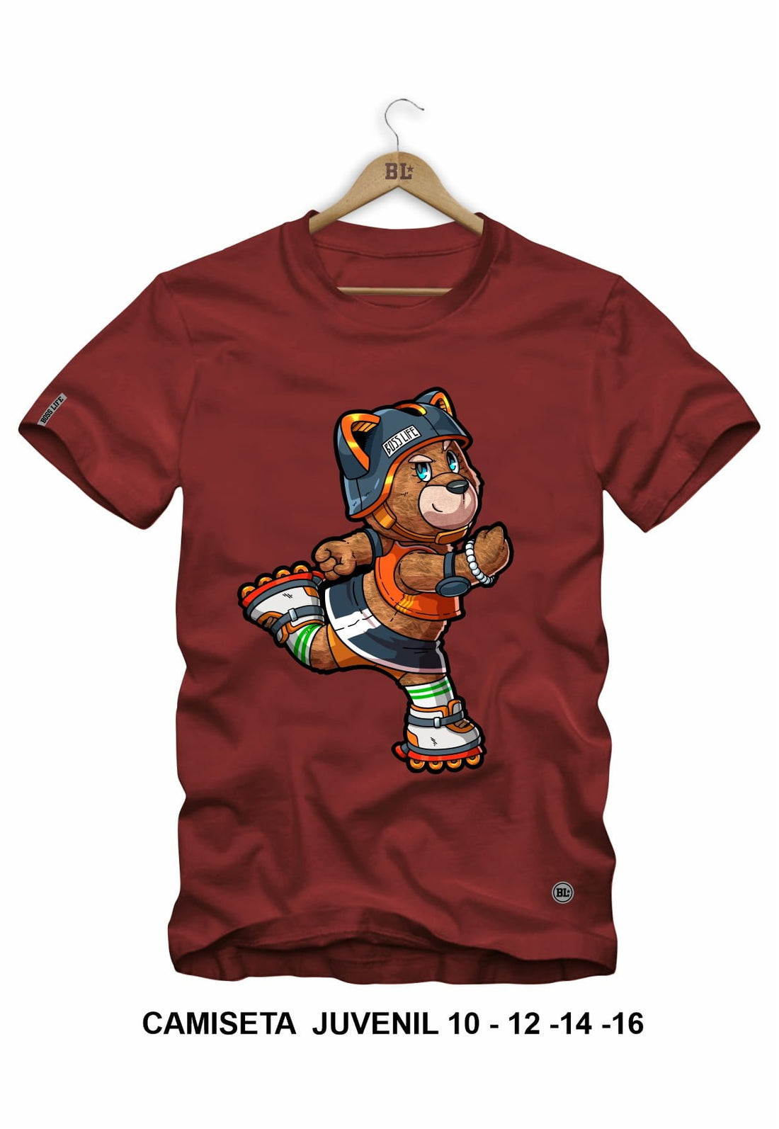 Camiseta Juvenil Skating Bear