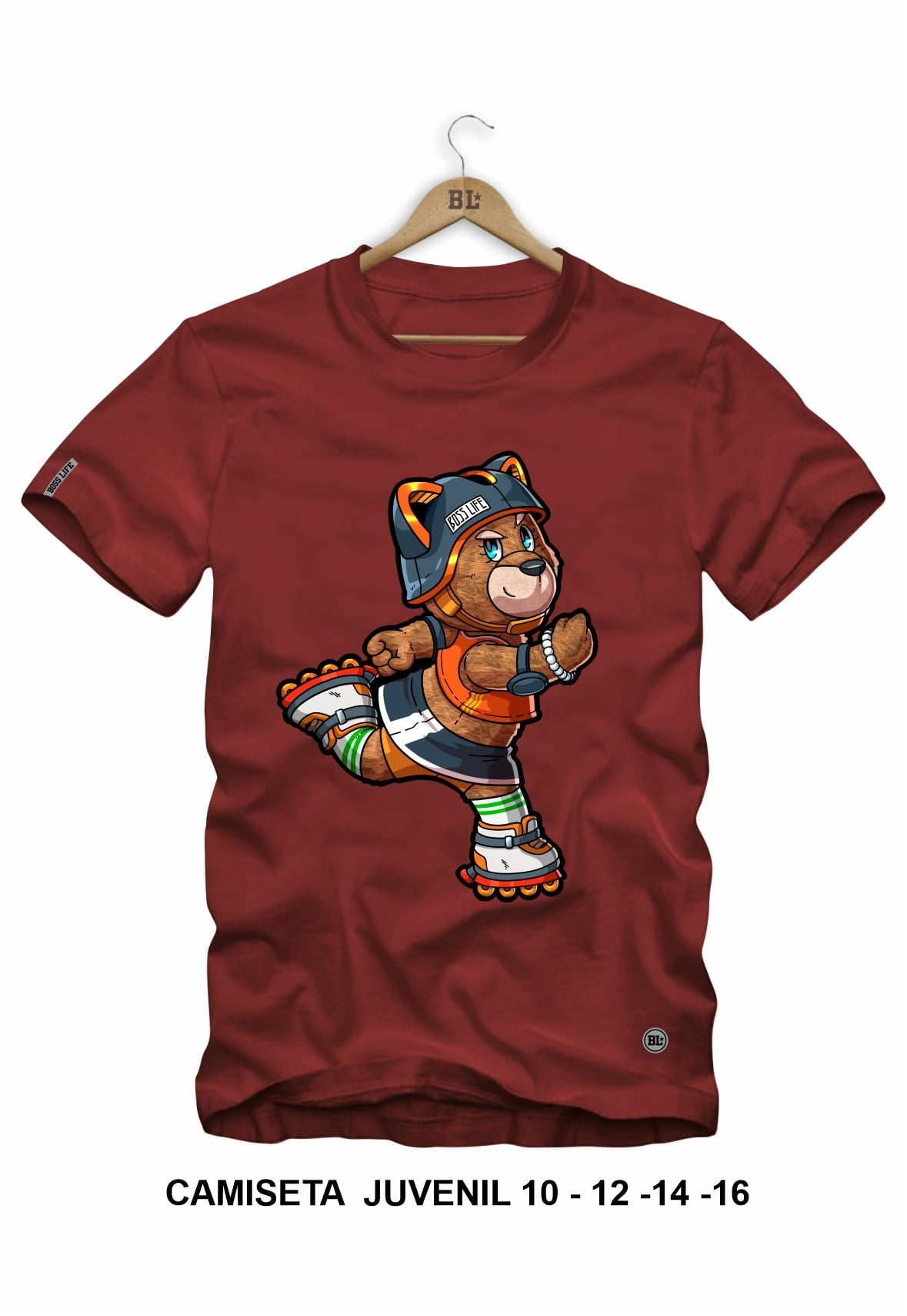 Camiseta Juvenil Skating Bear