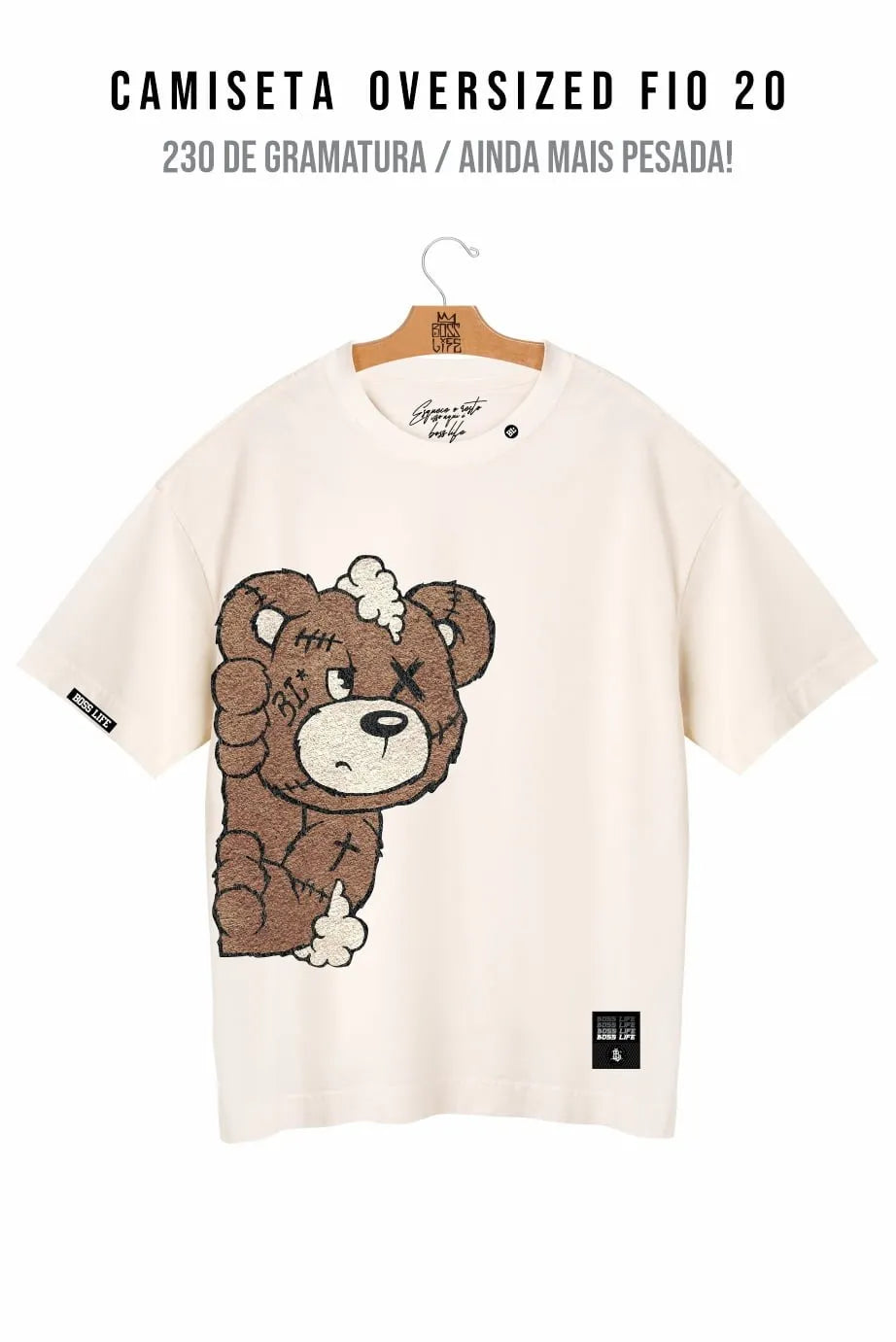 Camiseta Oversized Bl Touch Bear Side