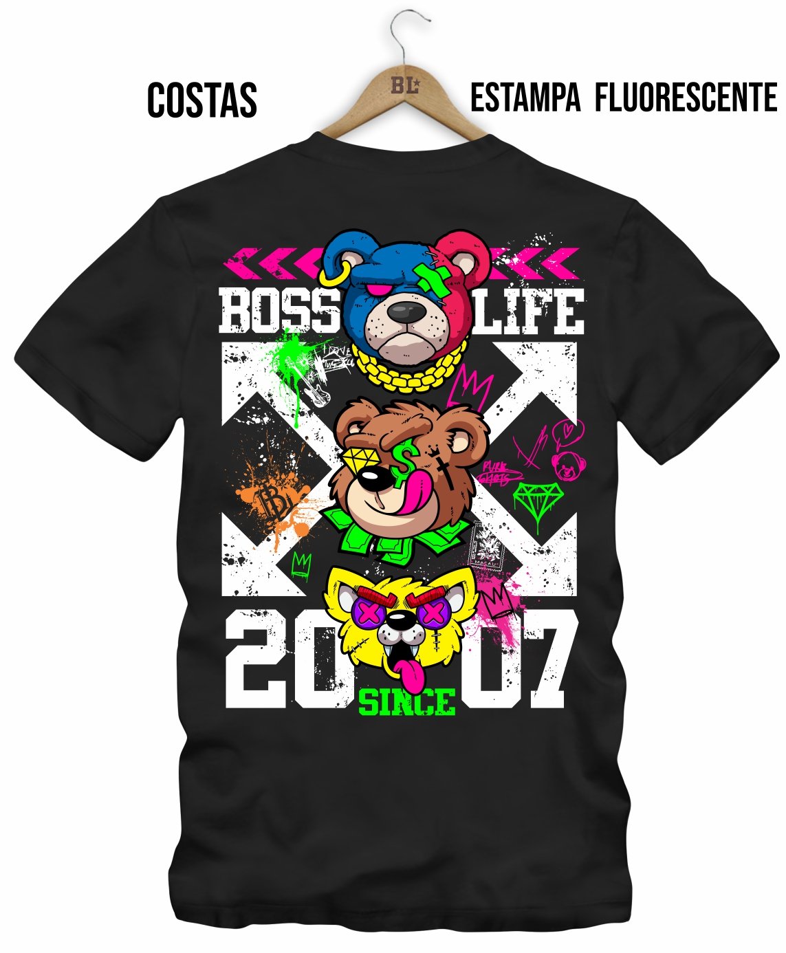 Camiseta Bl Dark Shine Bear Three