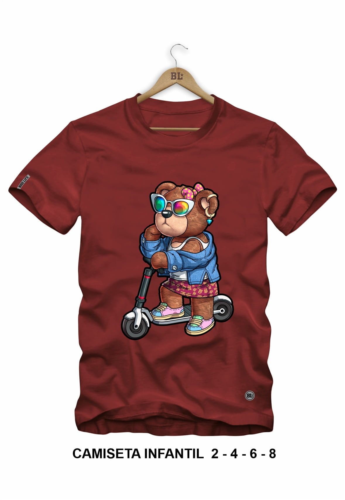 Camiseta Infantil Scooter Bear