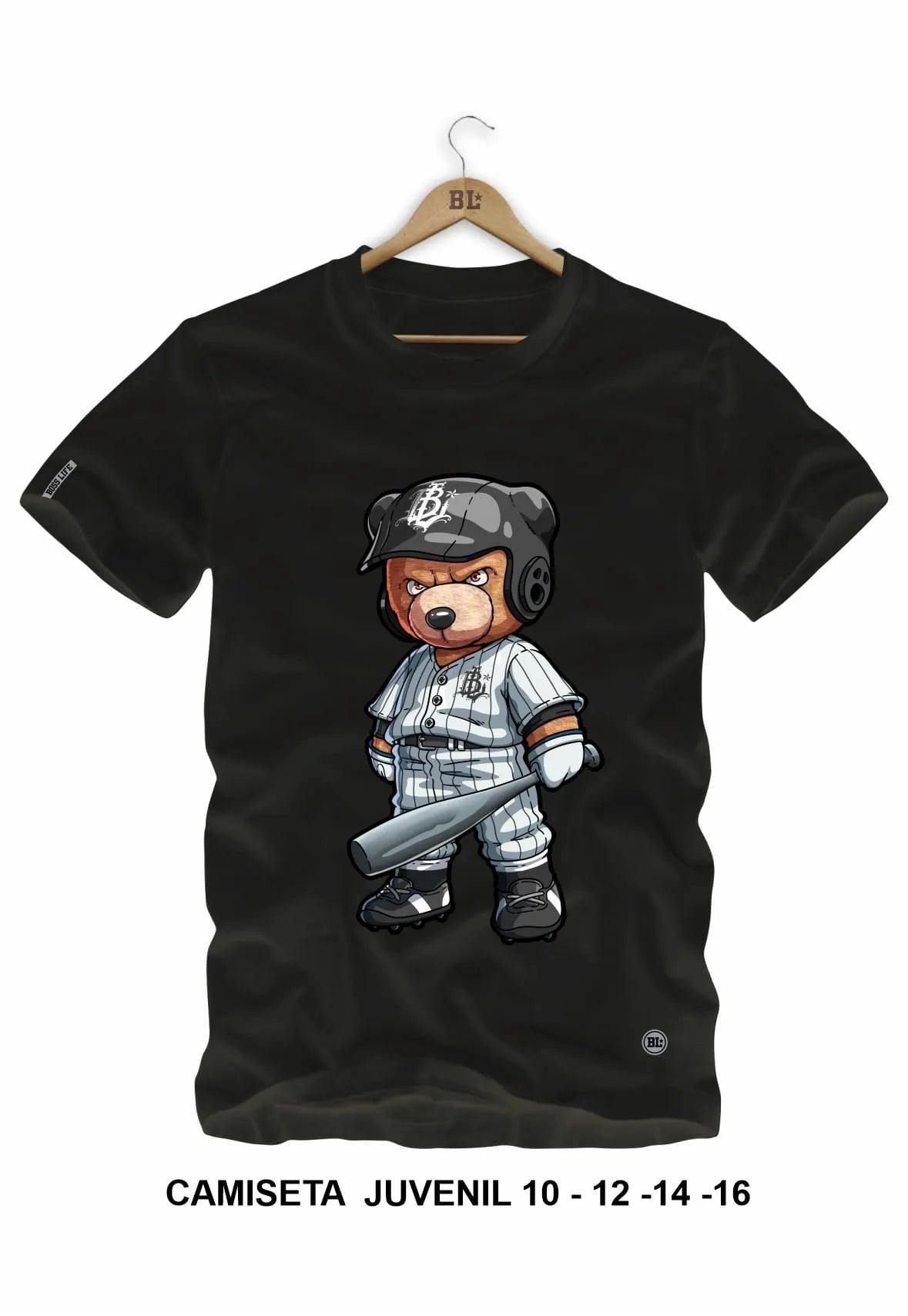 Camiseta Juvenil Baseball Bear