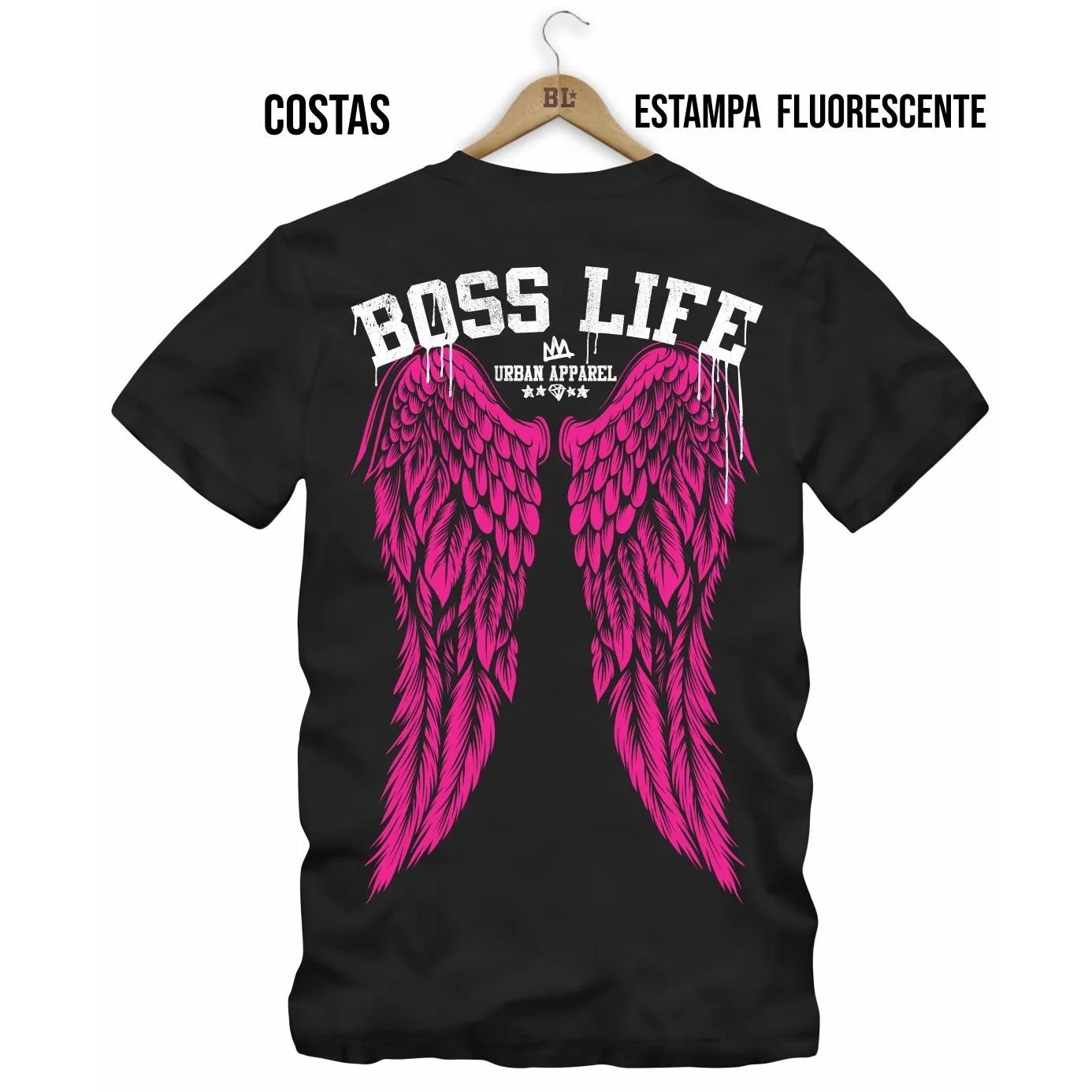 Camiseta Bl Dark Shine Pink Wings