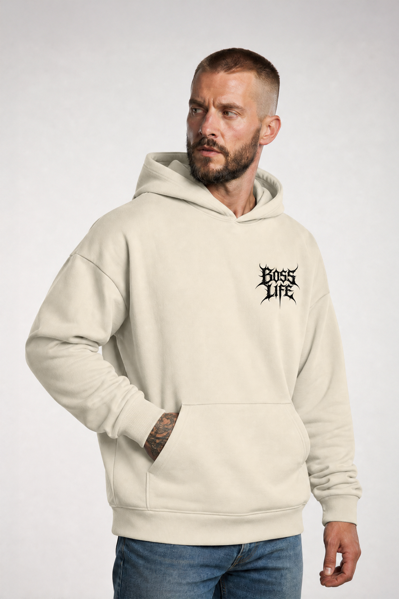 Moletom Metal Boss Life Off White frente