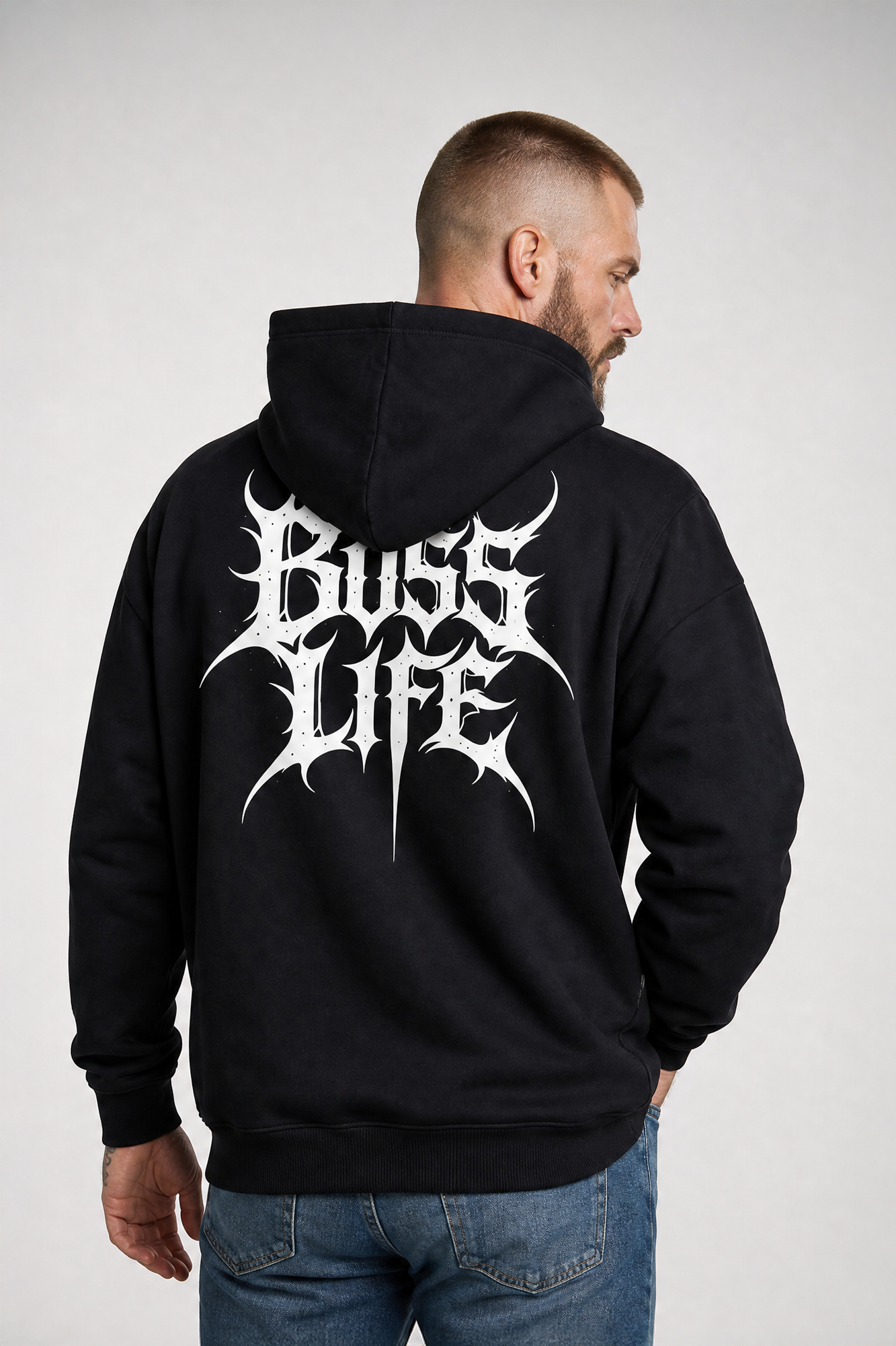 Moletom Metal Boss Life Preto costas