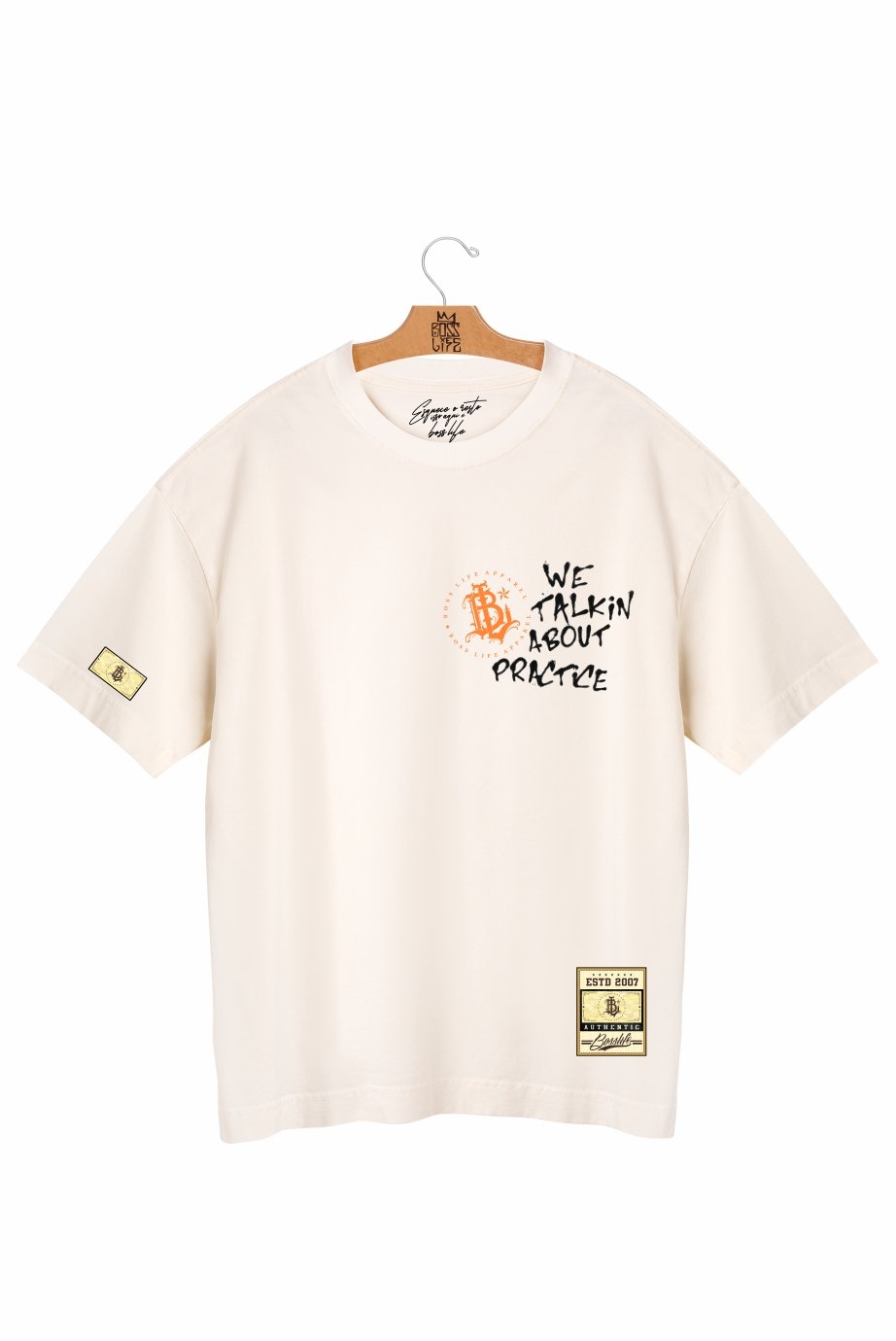 Camiseta Oversized Boss Life Basket Angel Frente e Costas