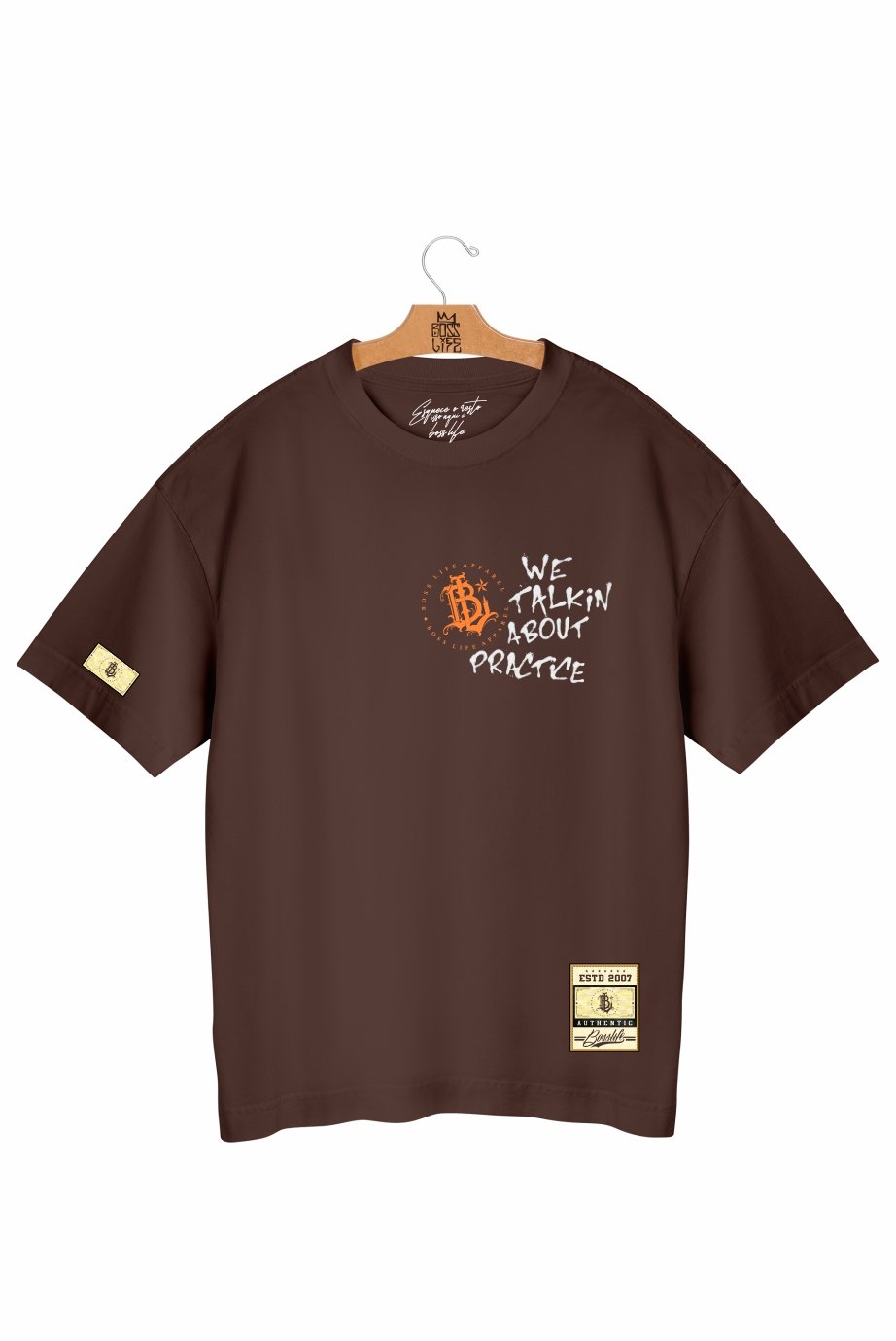 Camiseta Oversized Boss Life Basket Angel Frente e Costas